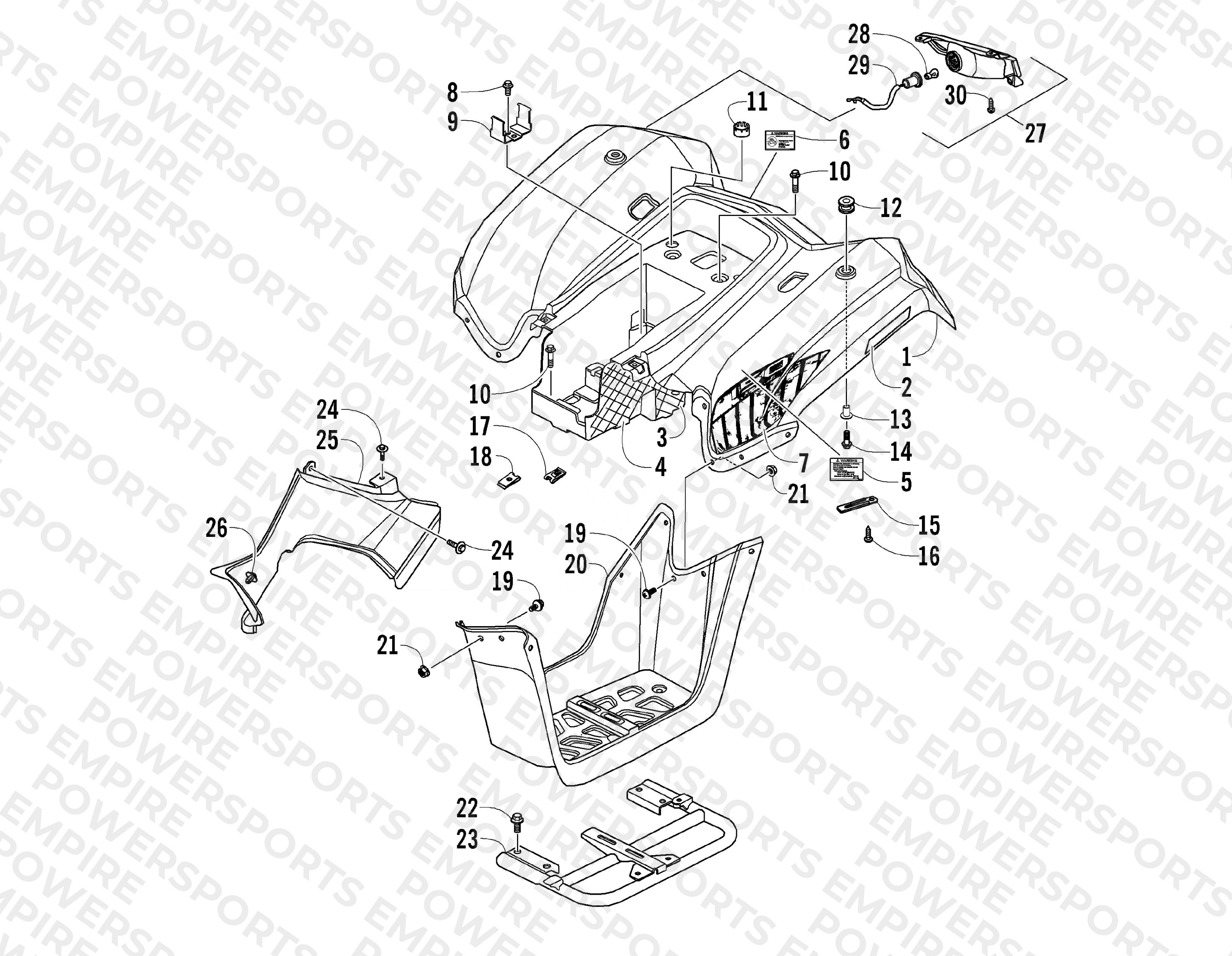 REAR BODY PANEL AND TAILLIGHT ASSEMBLIES