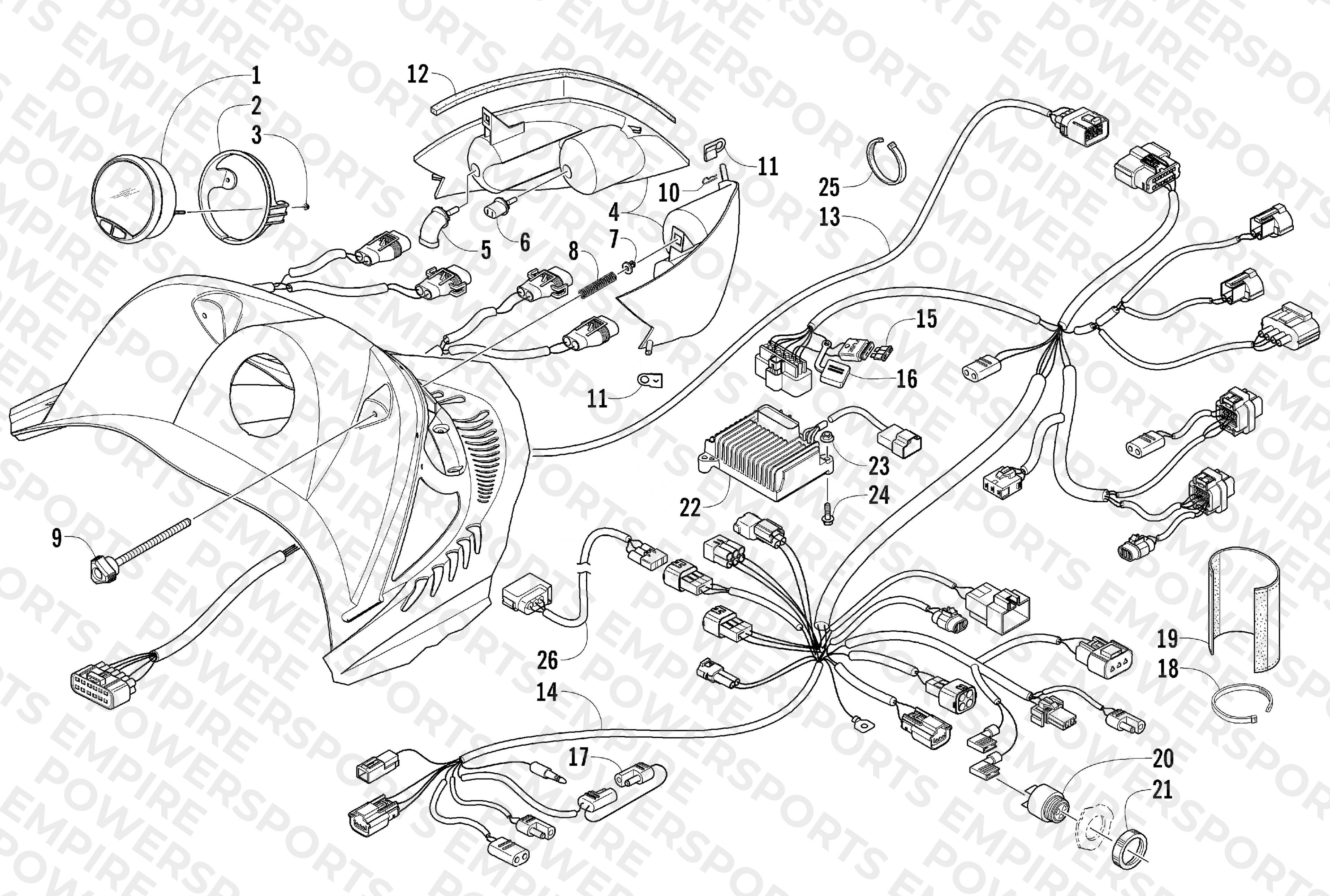 HEADLIGHT, INSTRUMENTS, AND WIRING ASSEMBLIES