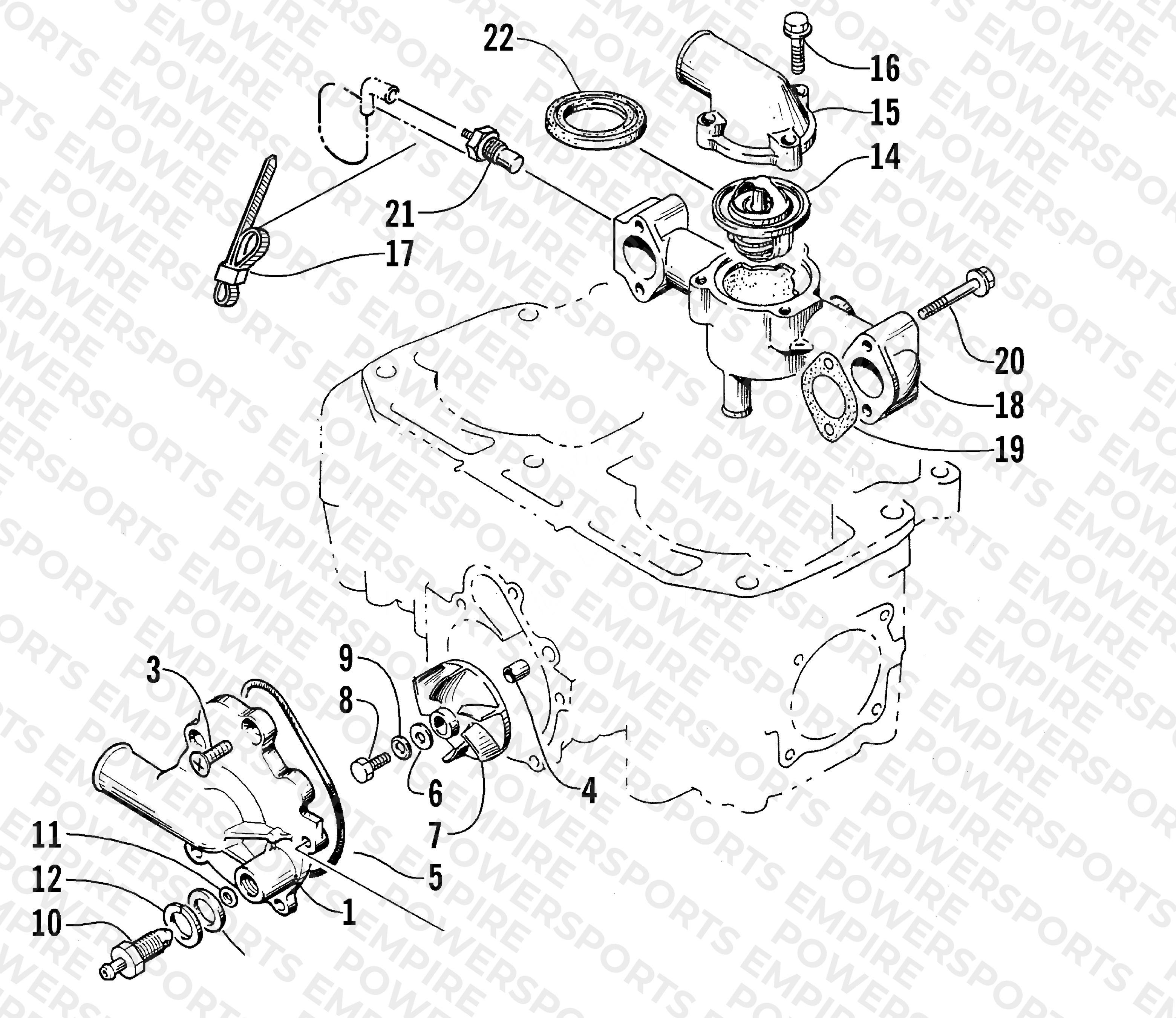 WATER PUMP AND THERMOSTAT