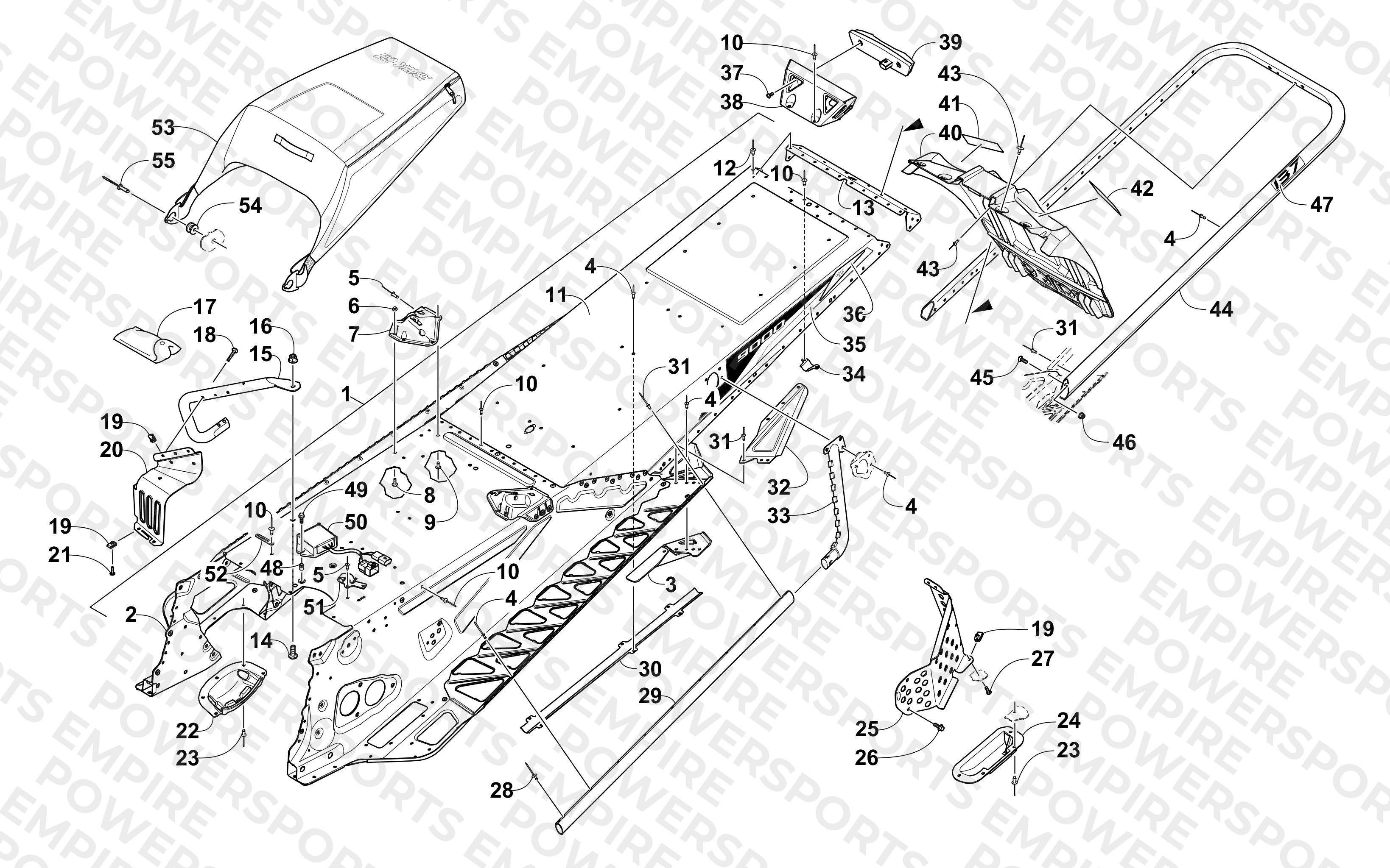 TUNNEL, REAR BUMPER, AND SNOWFLAP ASSEMBLY