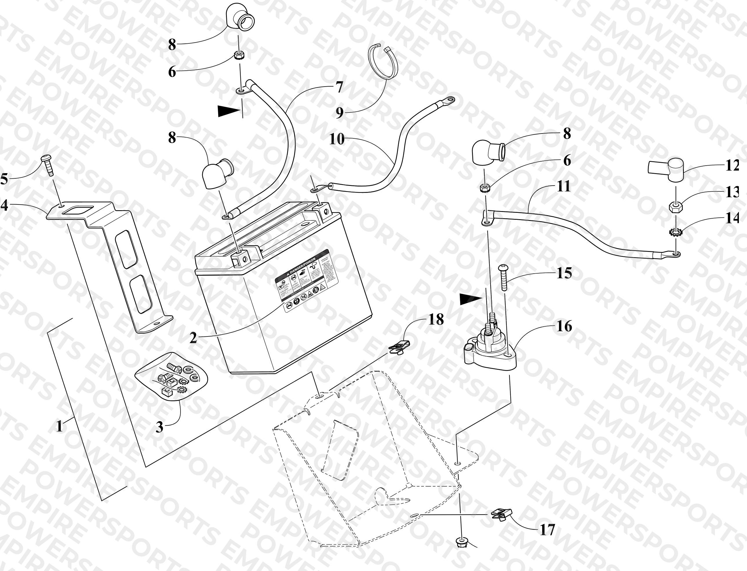 BATTERY AND TRAY ASSEMBLY