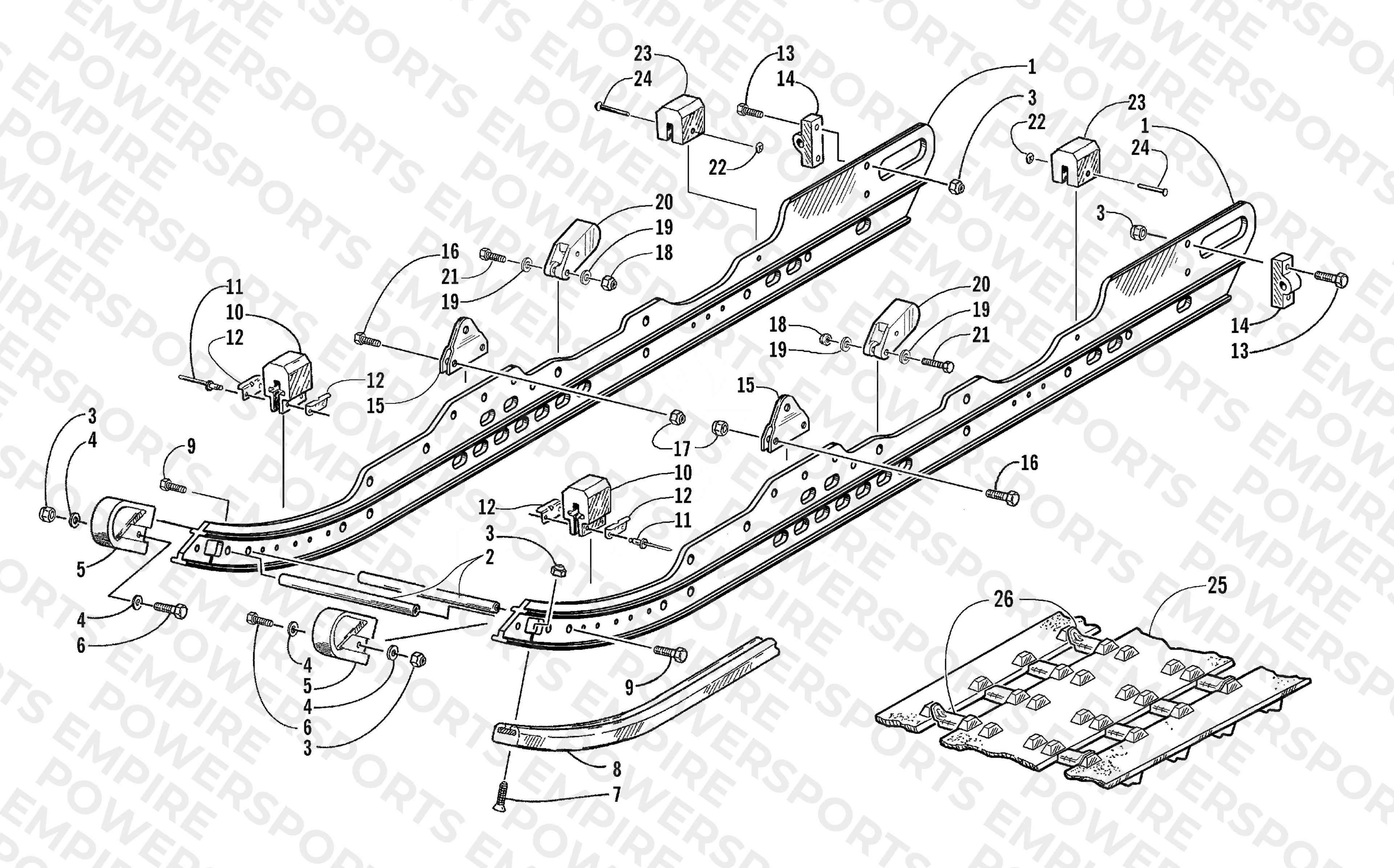 SLIDE RAIL AND TRACK ASSEMBLY