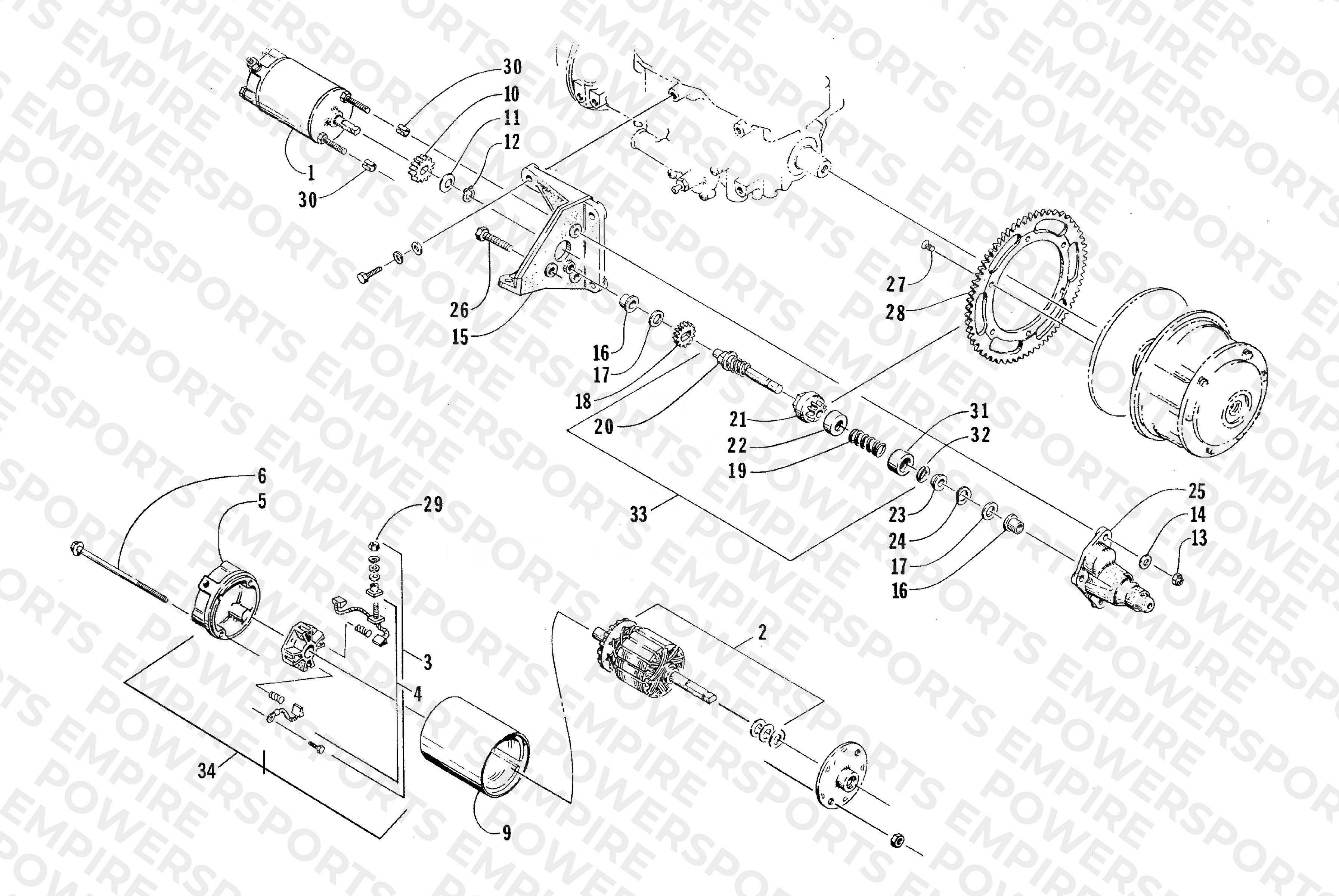 ELECTRIC START - STARTER MOTOR ASSEMBLY