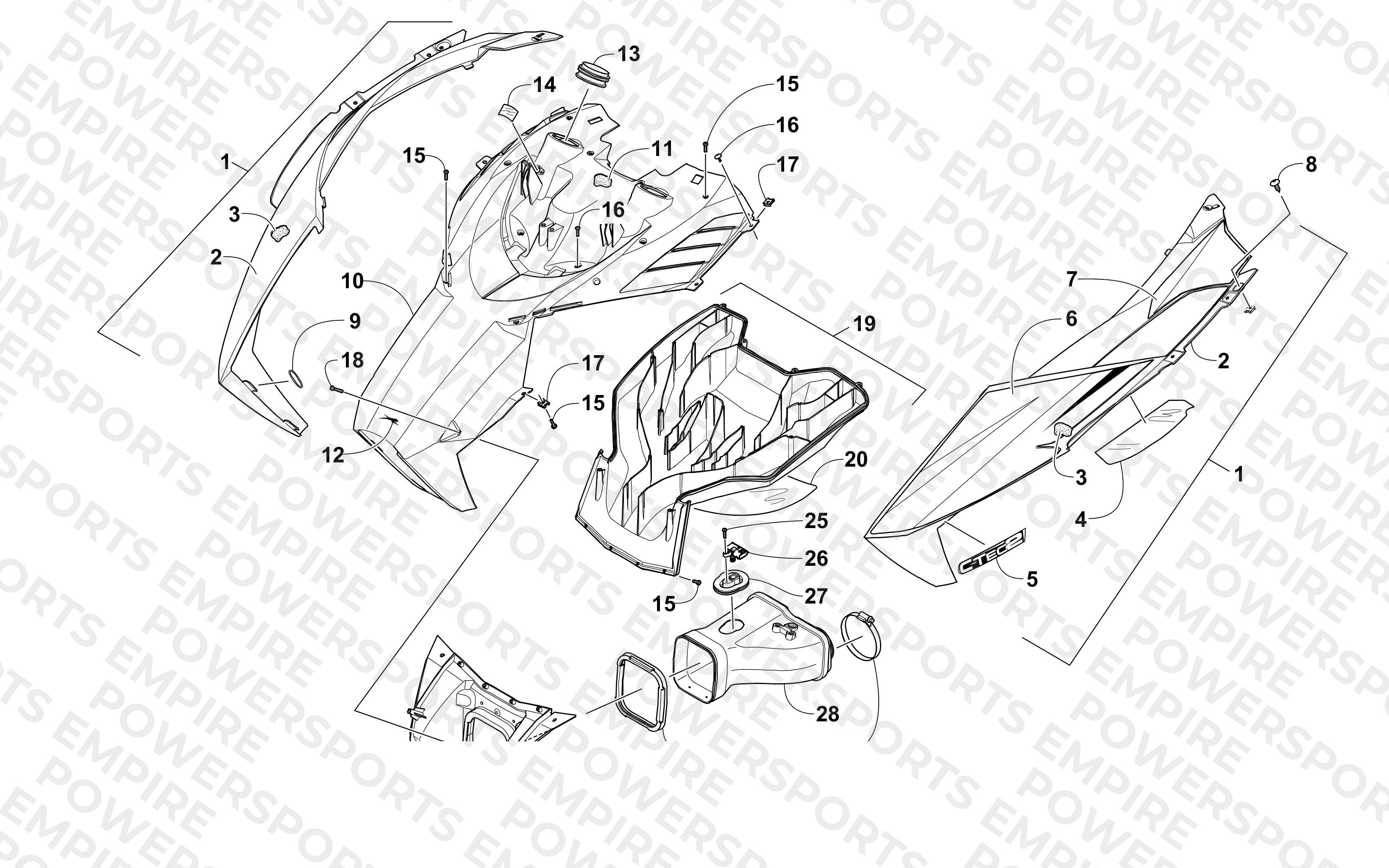 HOOD AND AIR INTAKE ASSEMBLY