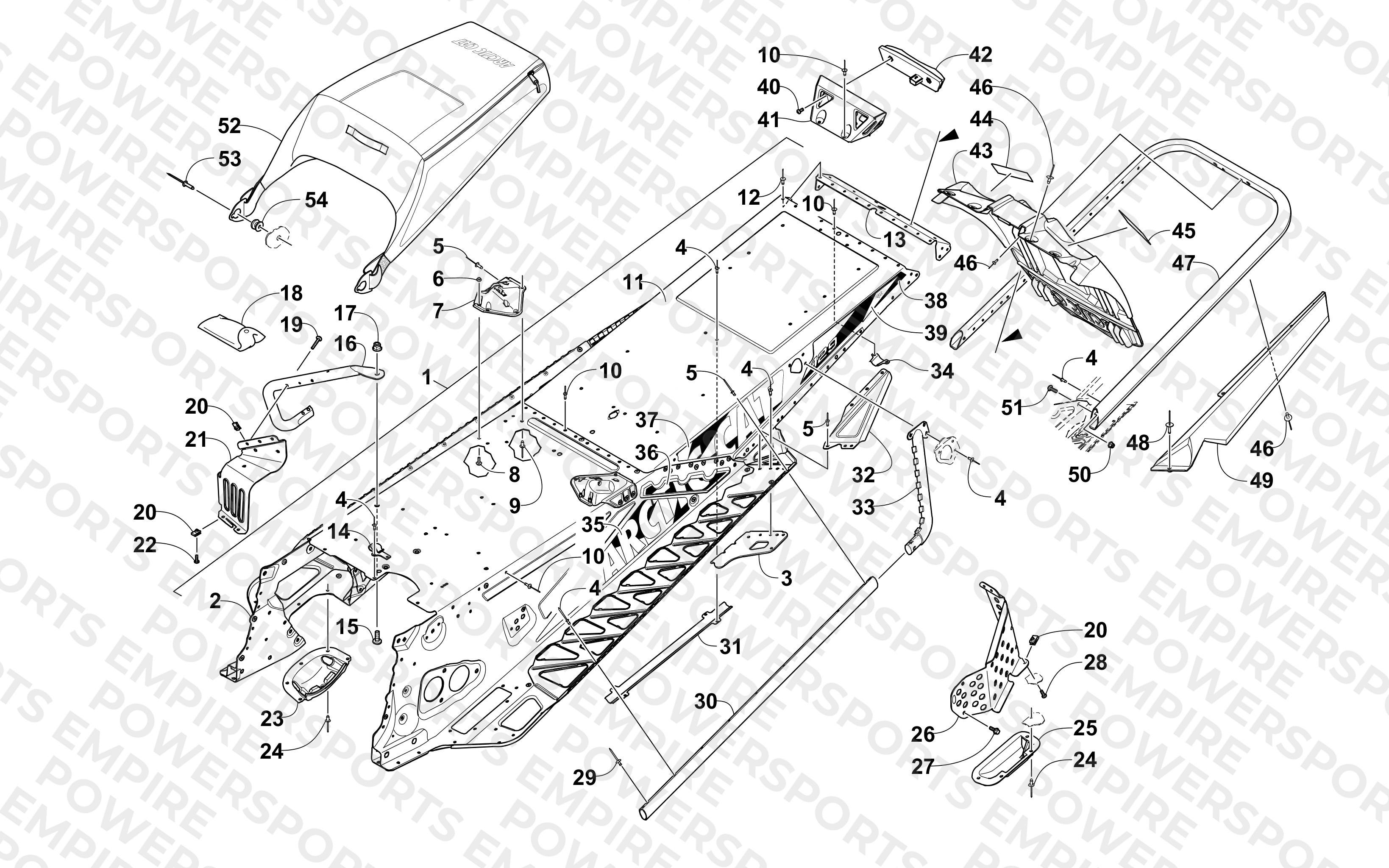 TUNNEL, REAR BUMPER, AND SNOWFLAP ASSEMBLY