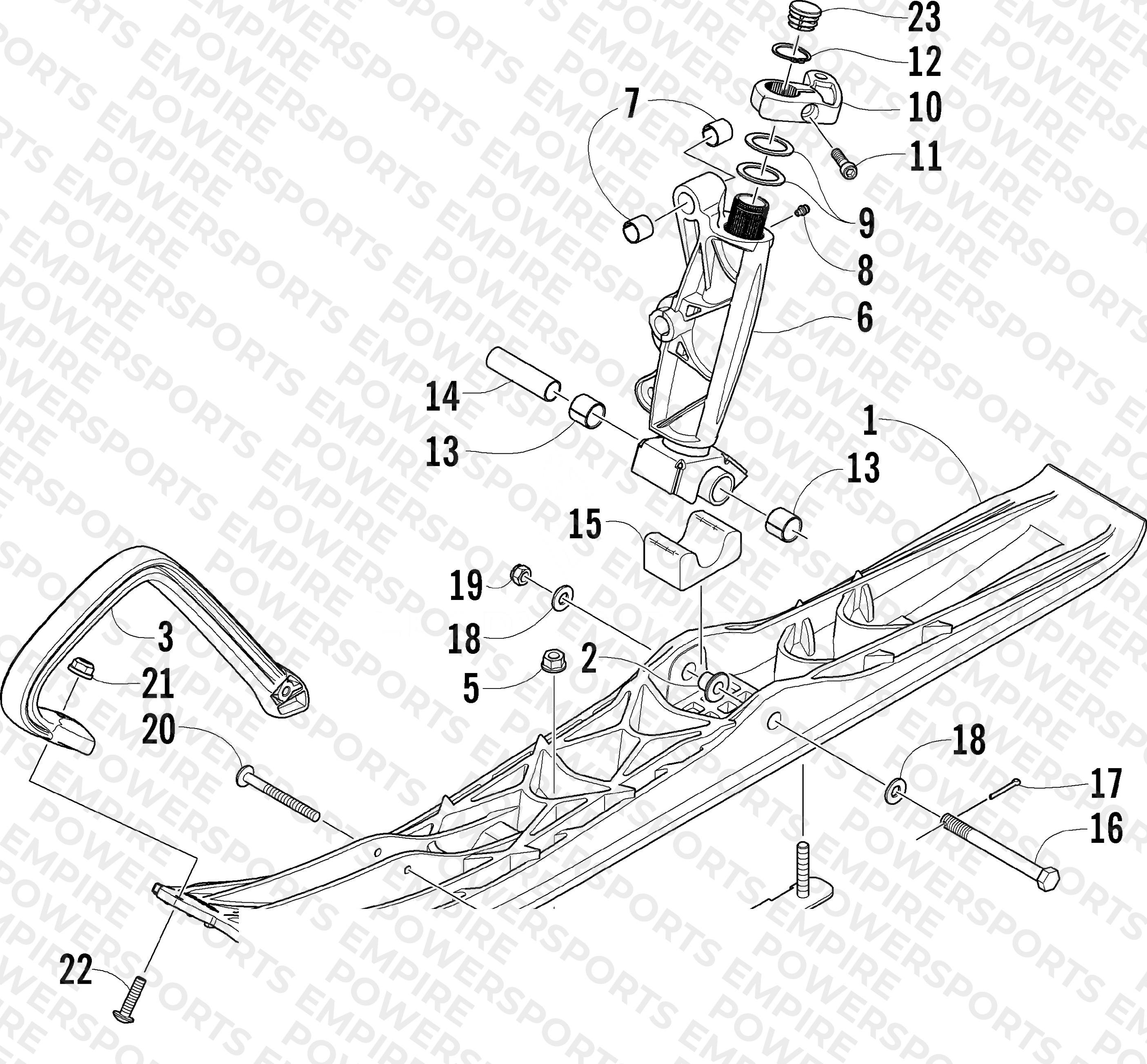 SKI AND SPINDLE ASSEMBLY