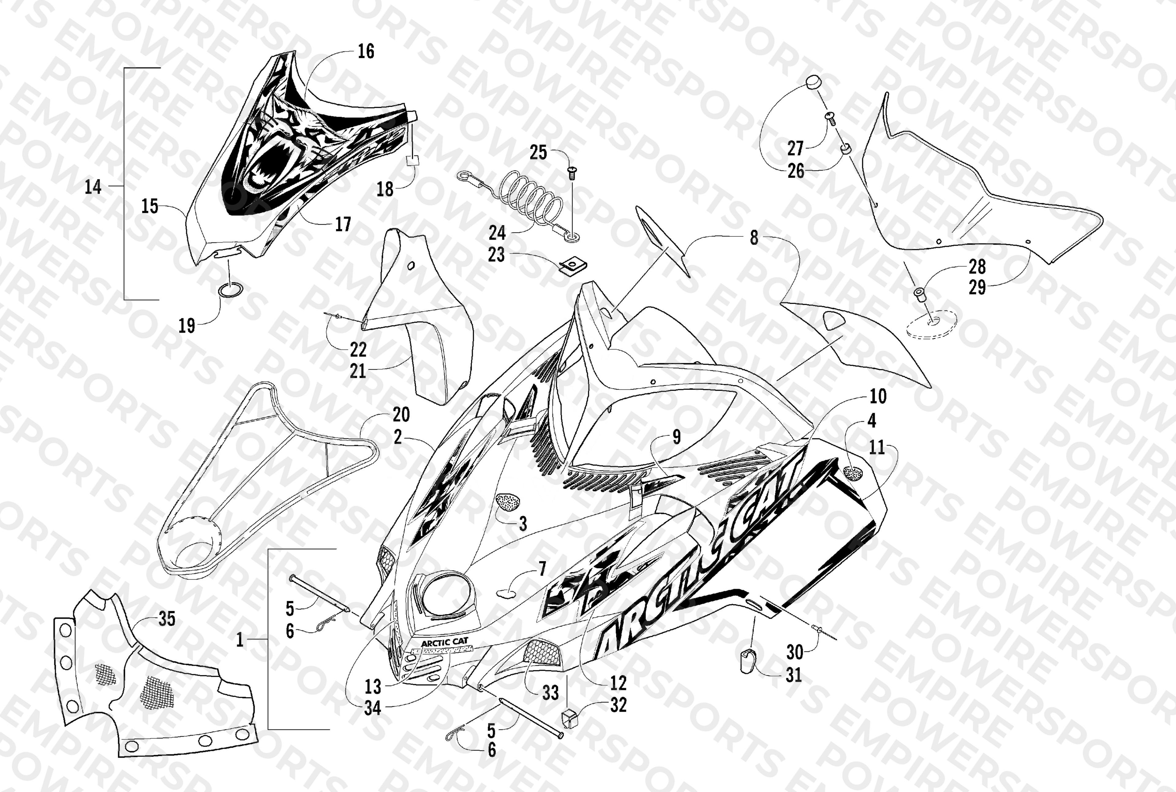 HOOD AND WINDSHIELD ASSEMBLY