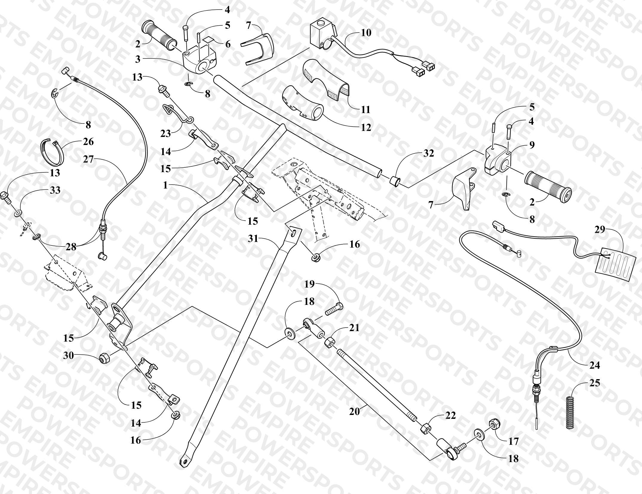 STEERING POST AND TIE ROD ASSEMBLY
