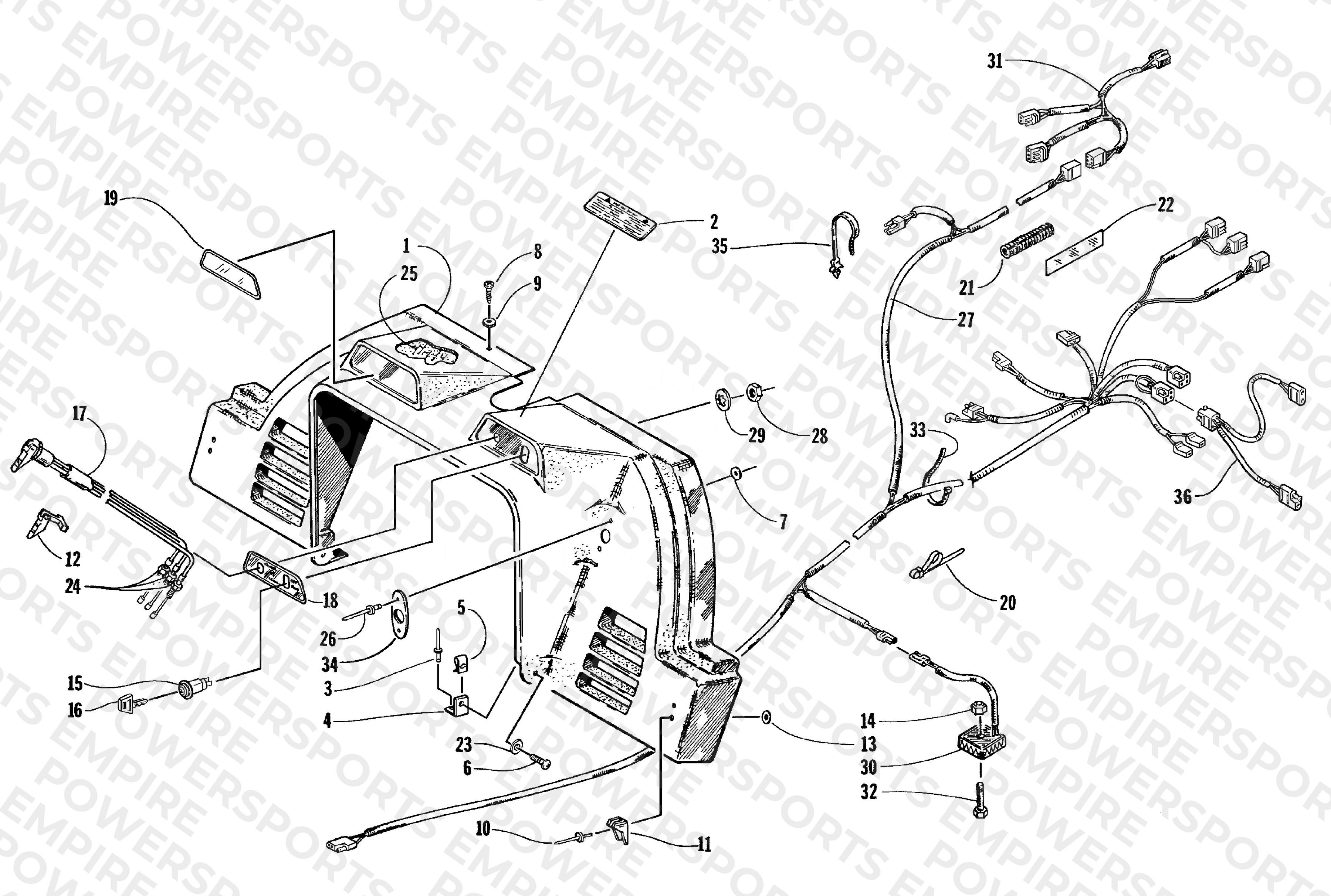CONSOLE, SWITCHES, AND WIRING ASSEMBLIES