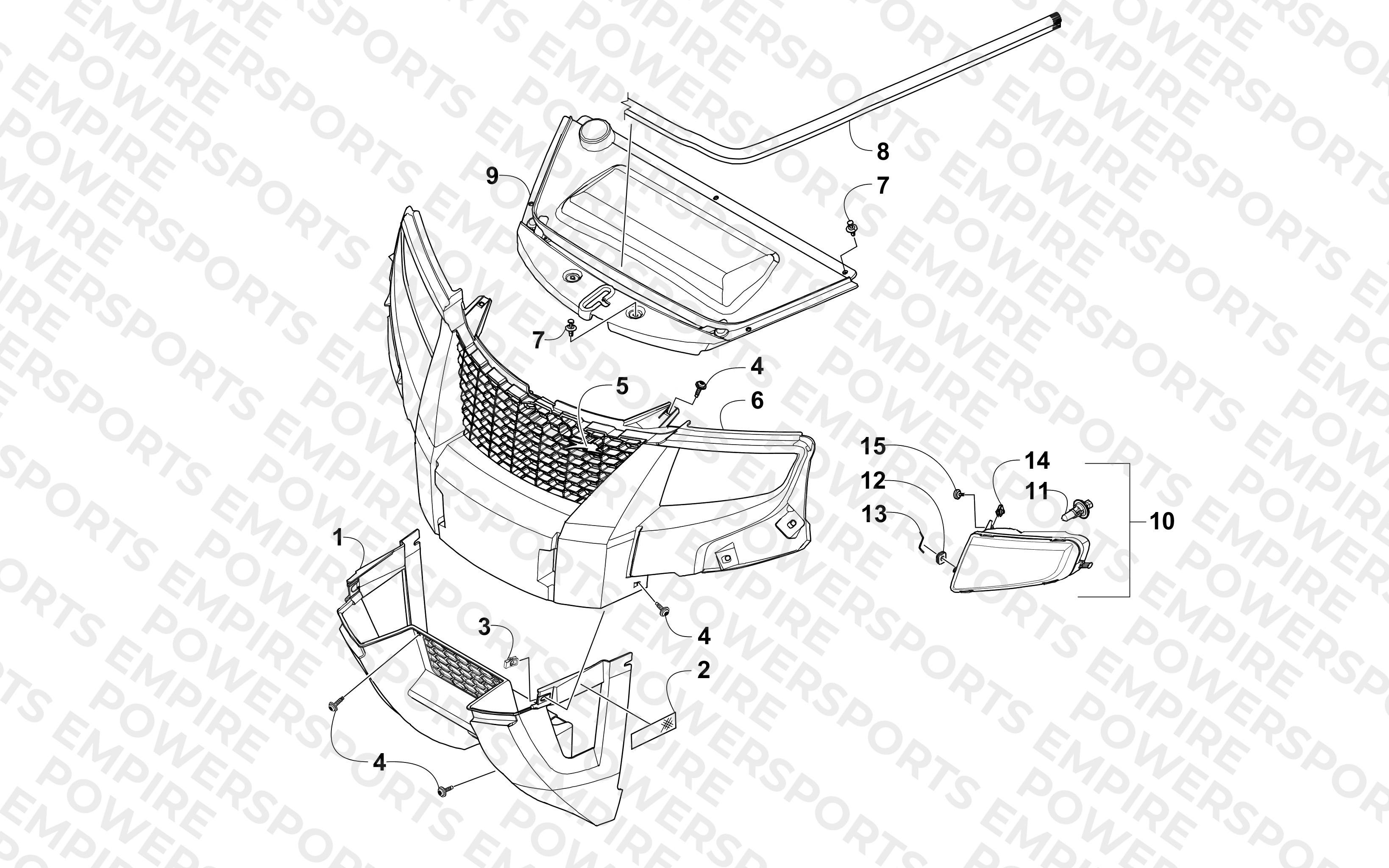 GRILL AND HEADLIGHT ASSEMBLY