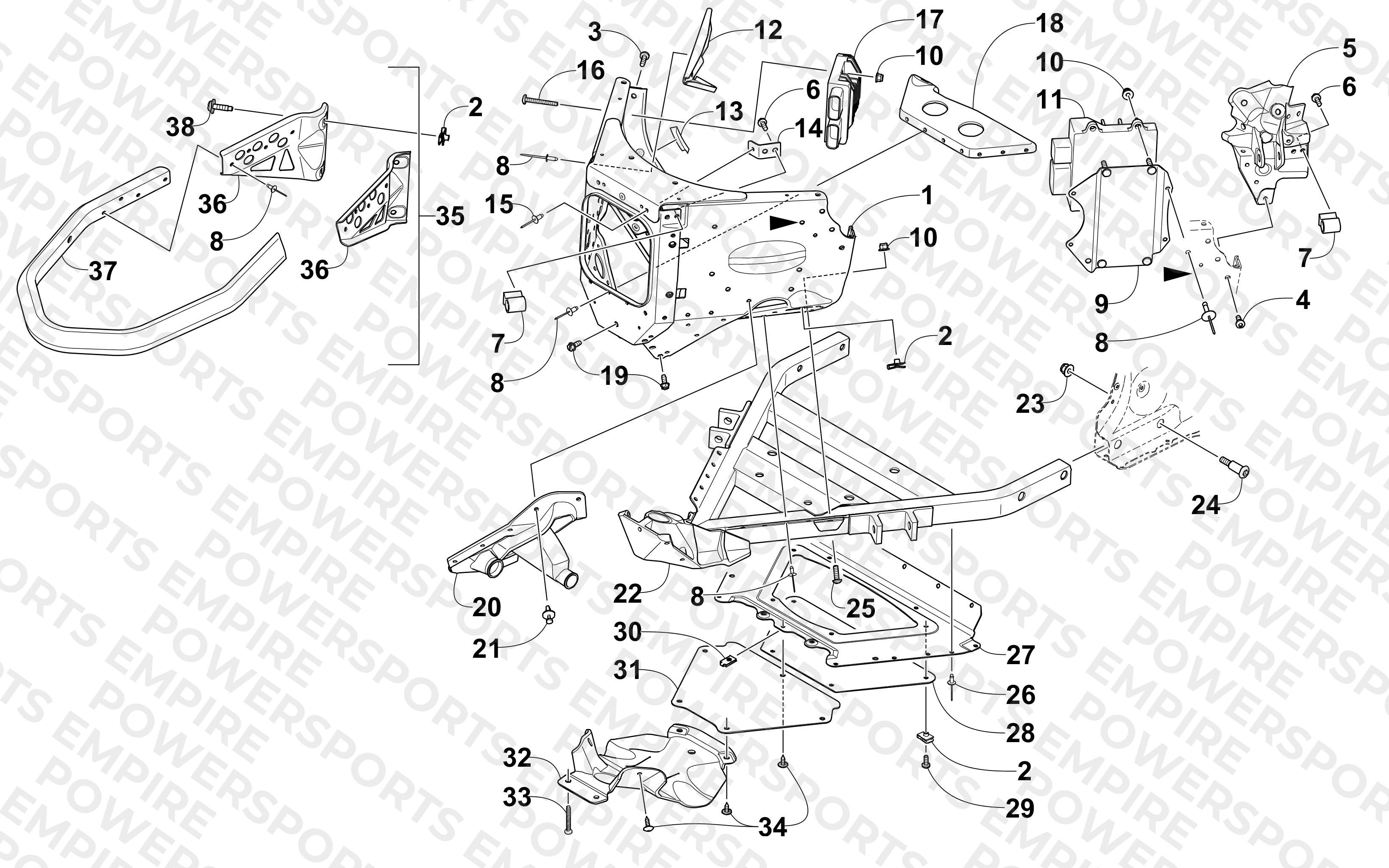 FRONT BUMPER AND FRAME ASSEMBLY