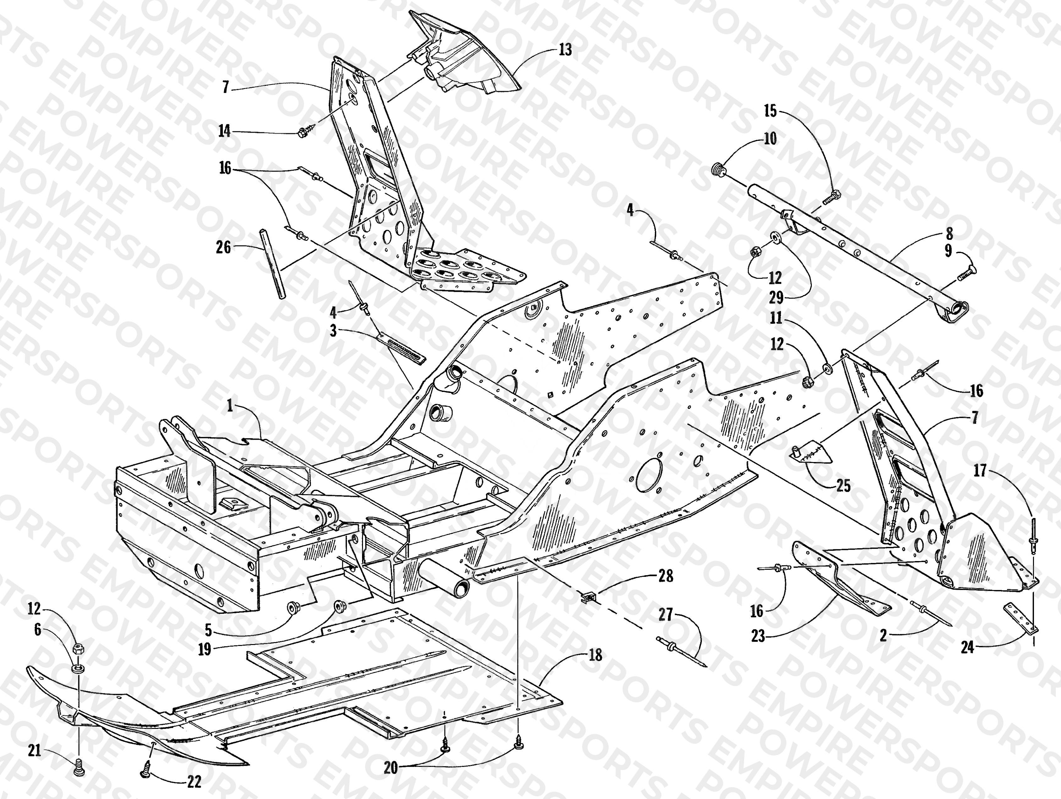 FRONT FRAME AND FOOTREST ASSEMBLY