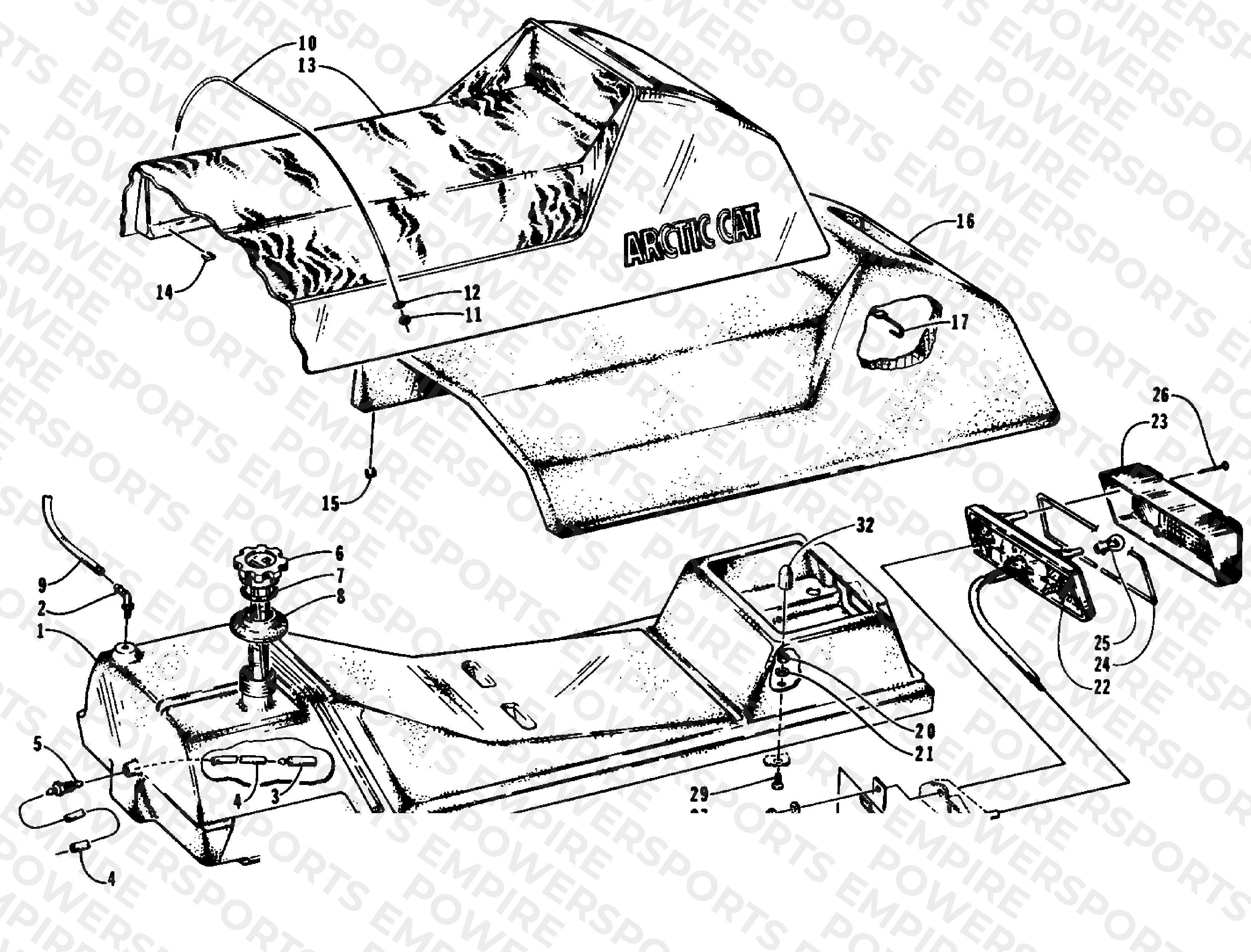 GAS TANK, SEAT, AND TAILLIGHT ASSEMBLIES