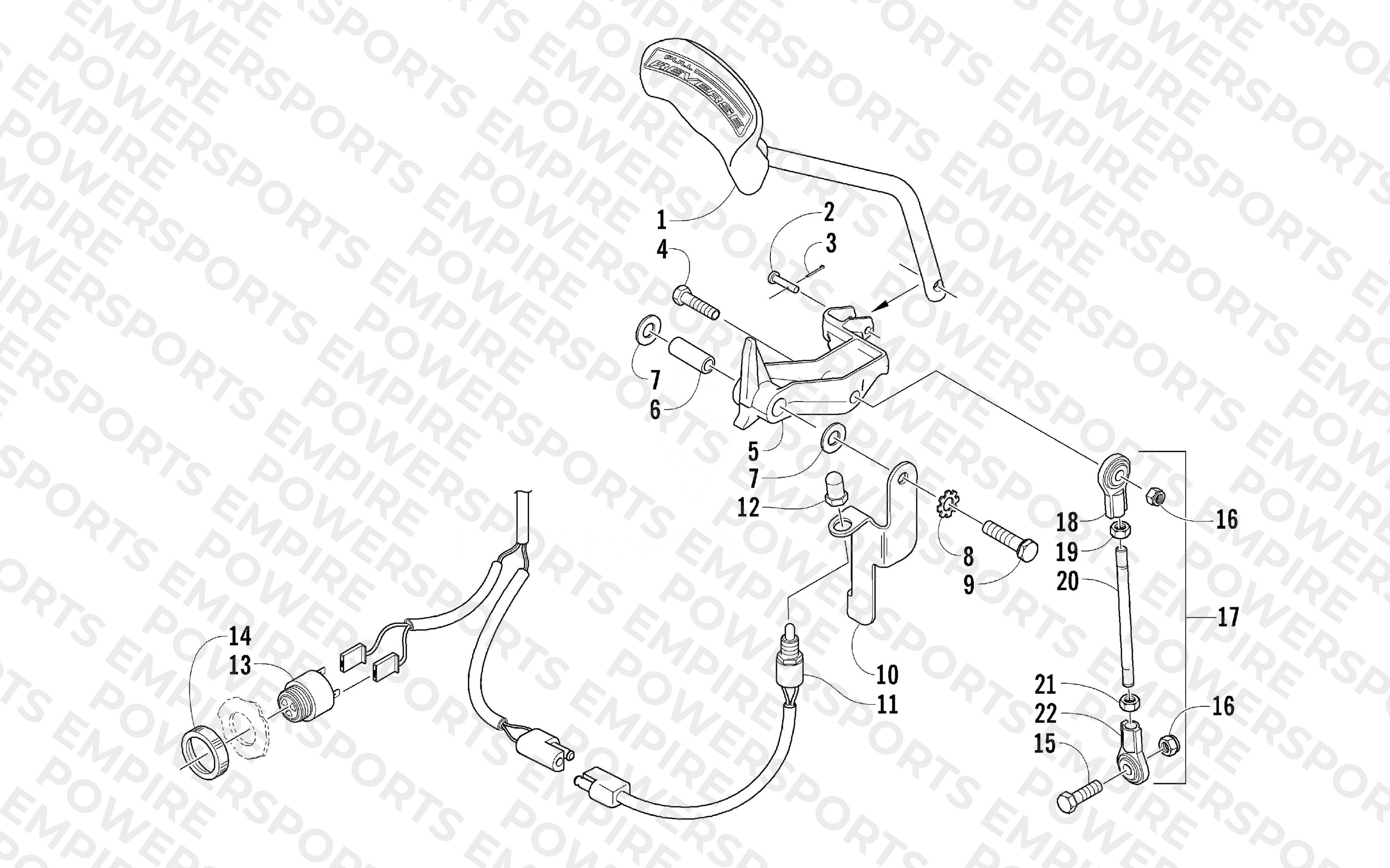 REVERSE SHIFT LEVER ASSEMBLY