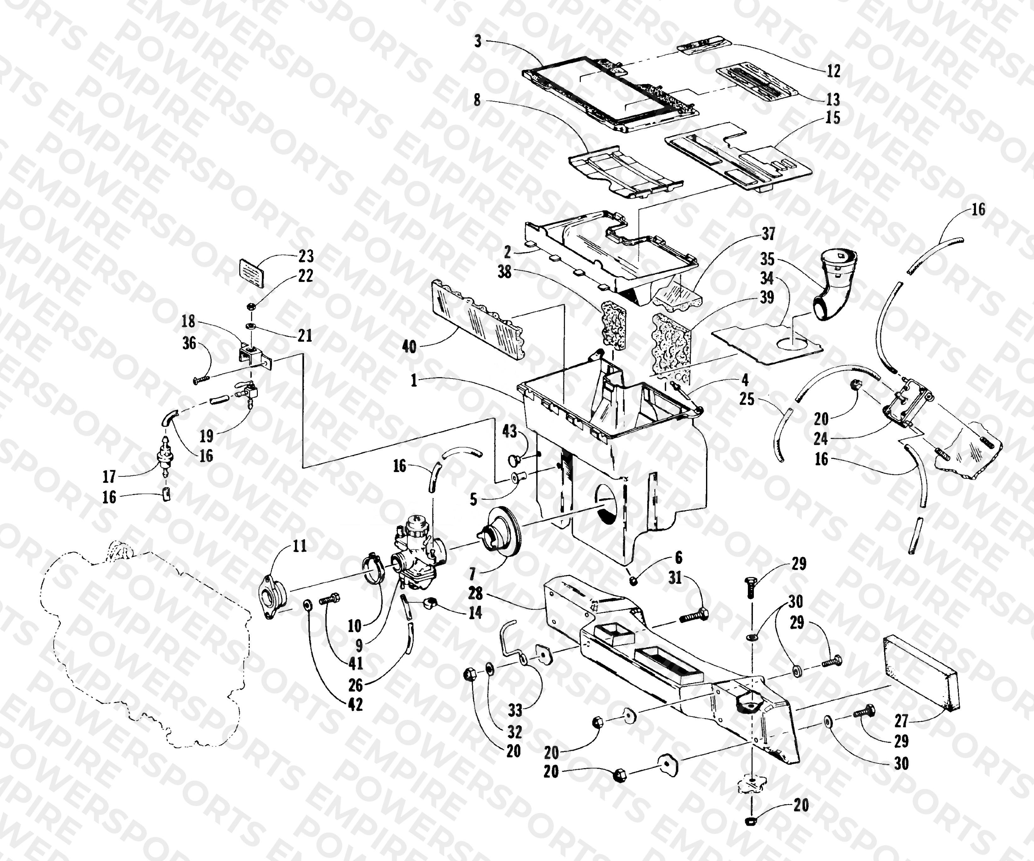 CARBURETOR, FUEL PUMP, AND AIR SILENCER