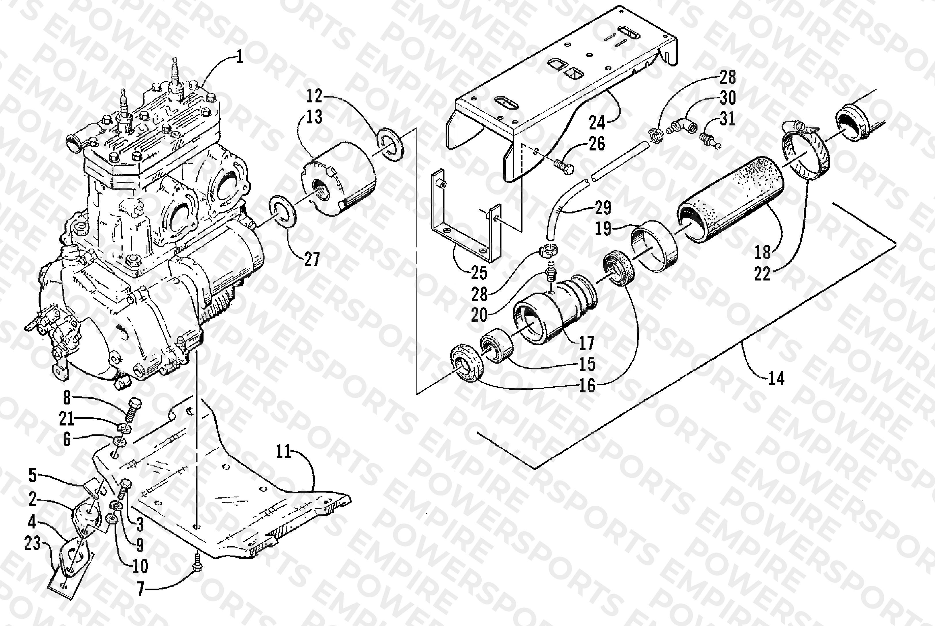 ENGINE AND RELATED ASSEMBLY