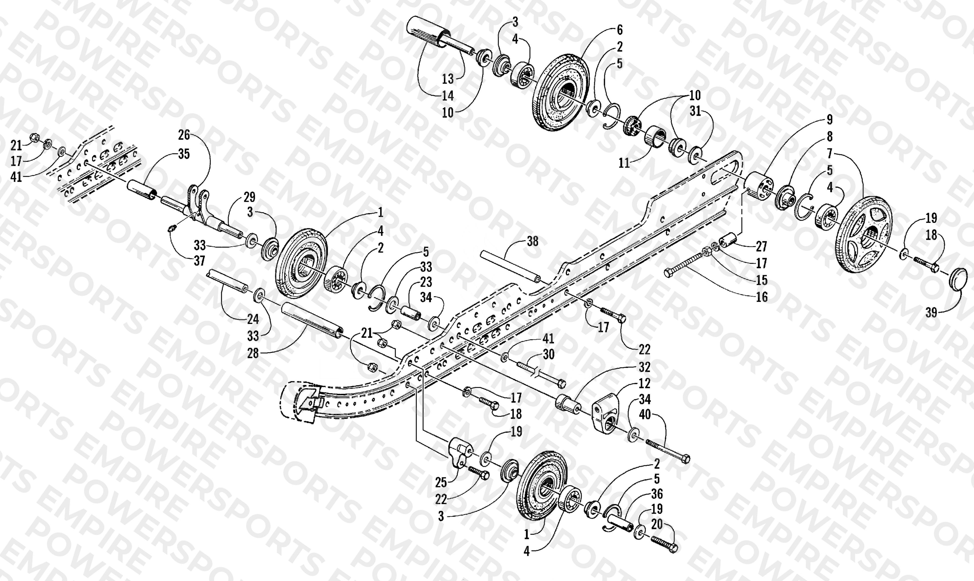 IDLER WHEEL AND AXLE ASSEMBLIES