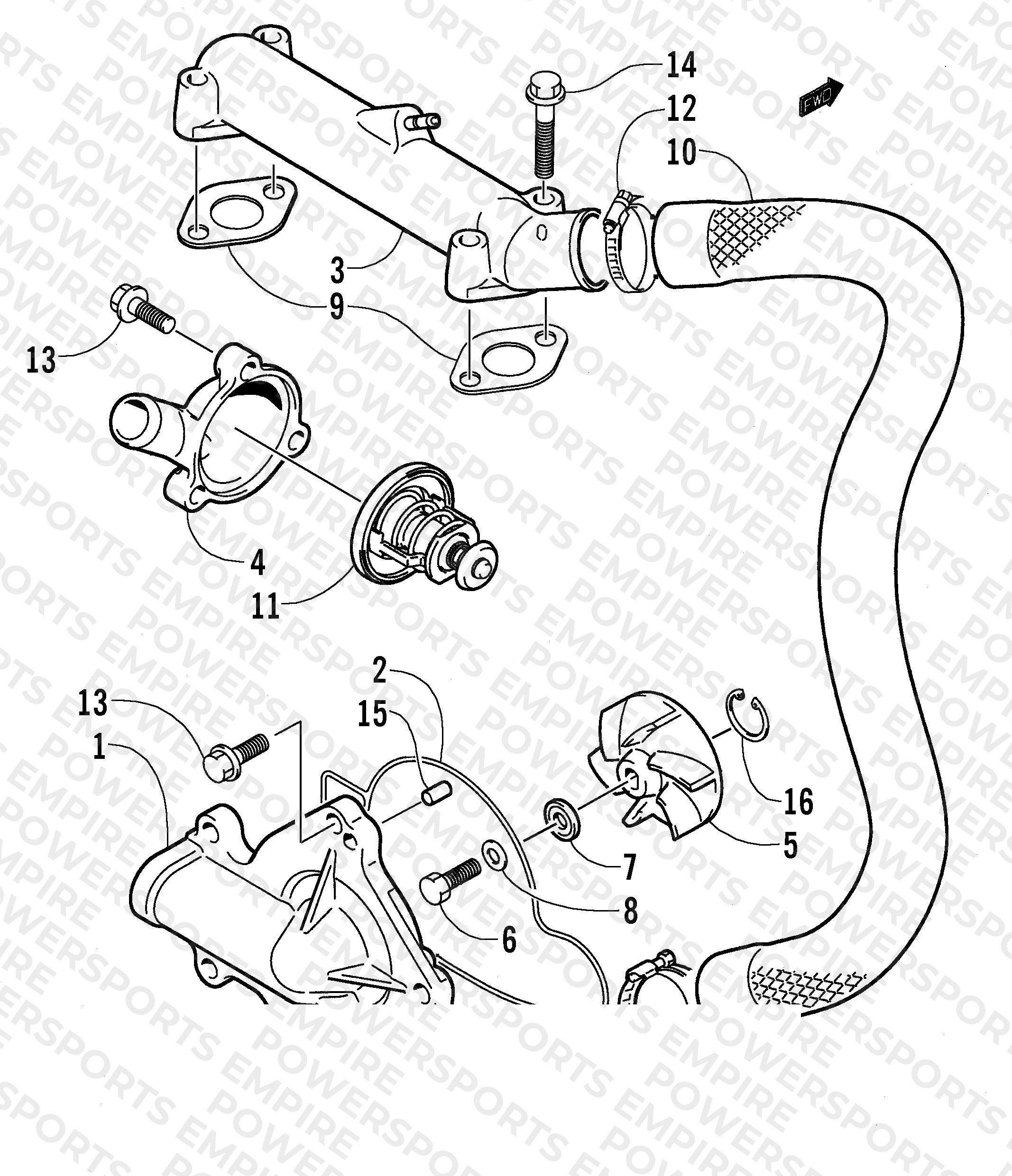 WATER PUMP/WATER MANIFOLD ASSEMBLY