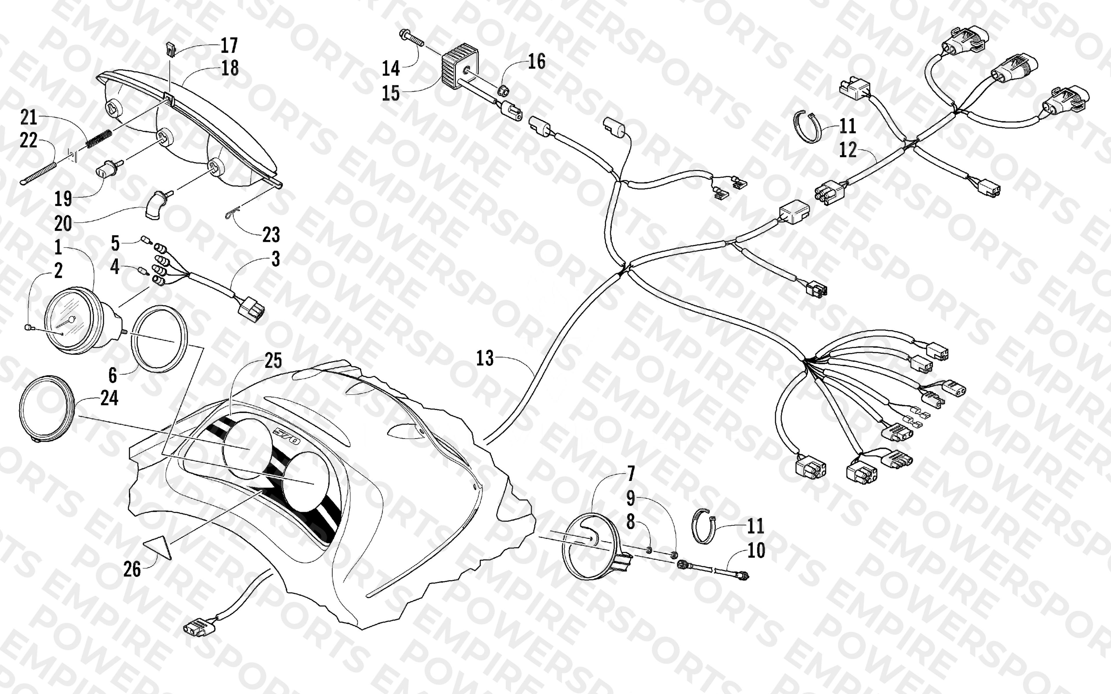 HEADLIGHT, INSTRUMENTS, AND WIRING ASSEMBLIES