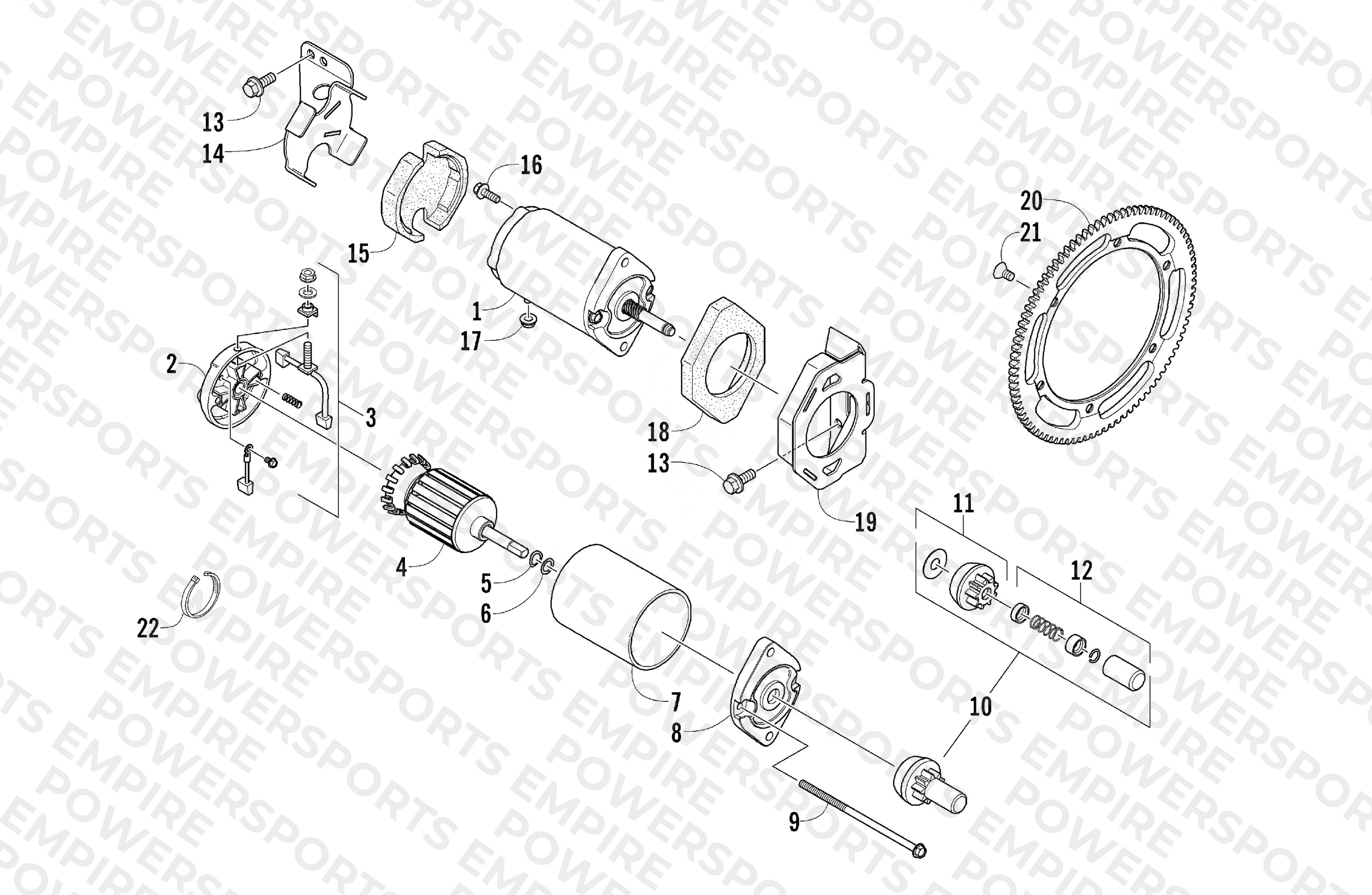 ELECTRIC START - STARTER MOTOR ASSEMBLY