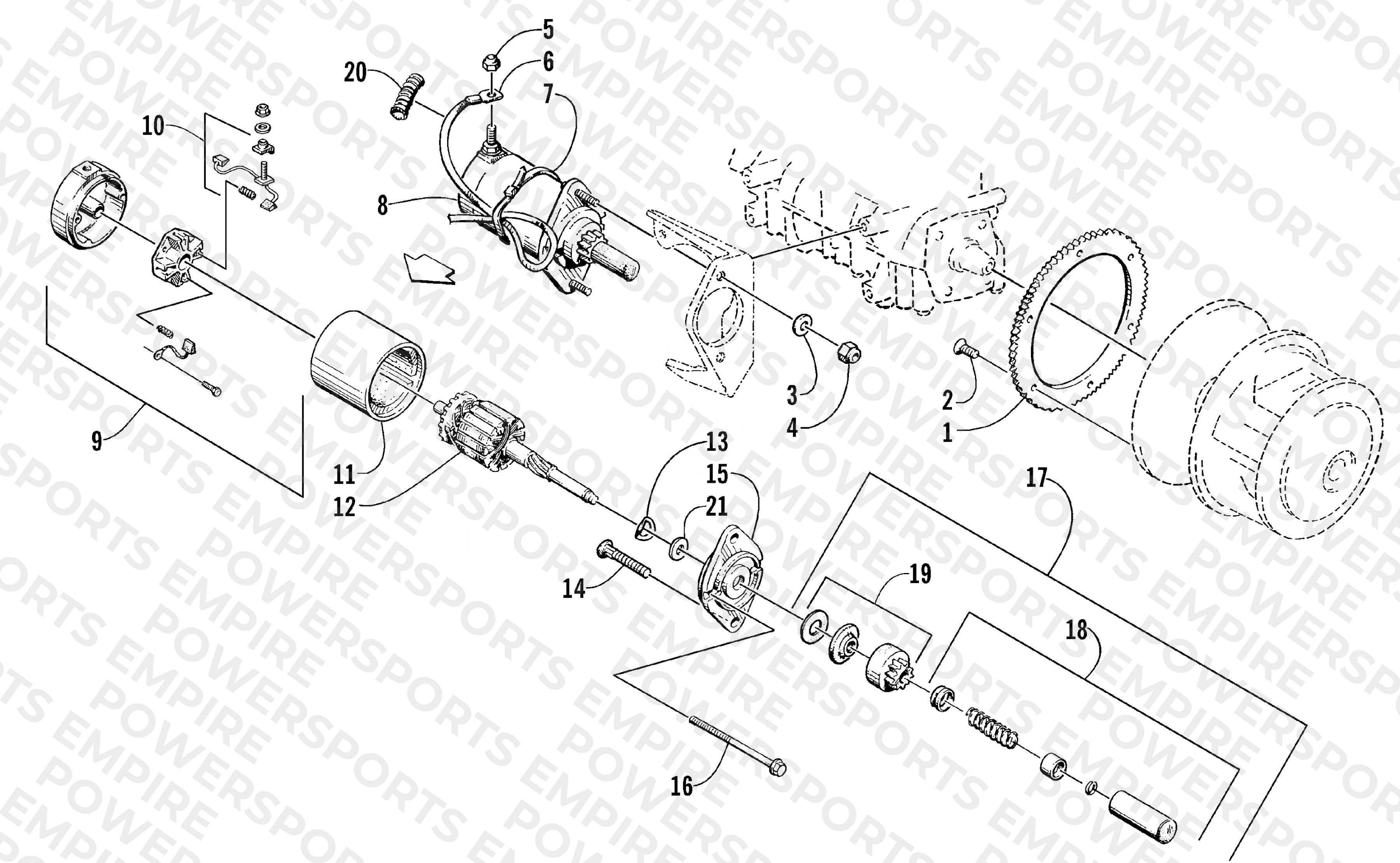 ELECTRIC START - STARTER MOTOR ASSEMBLY