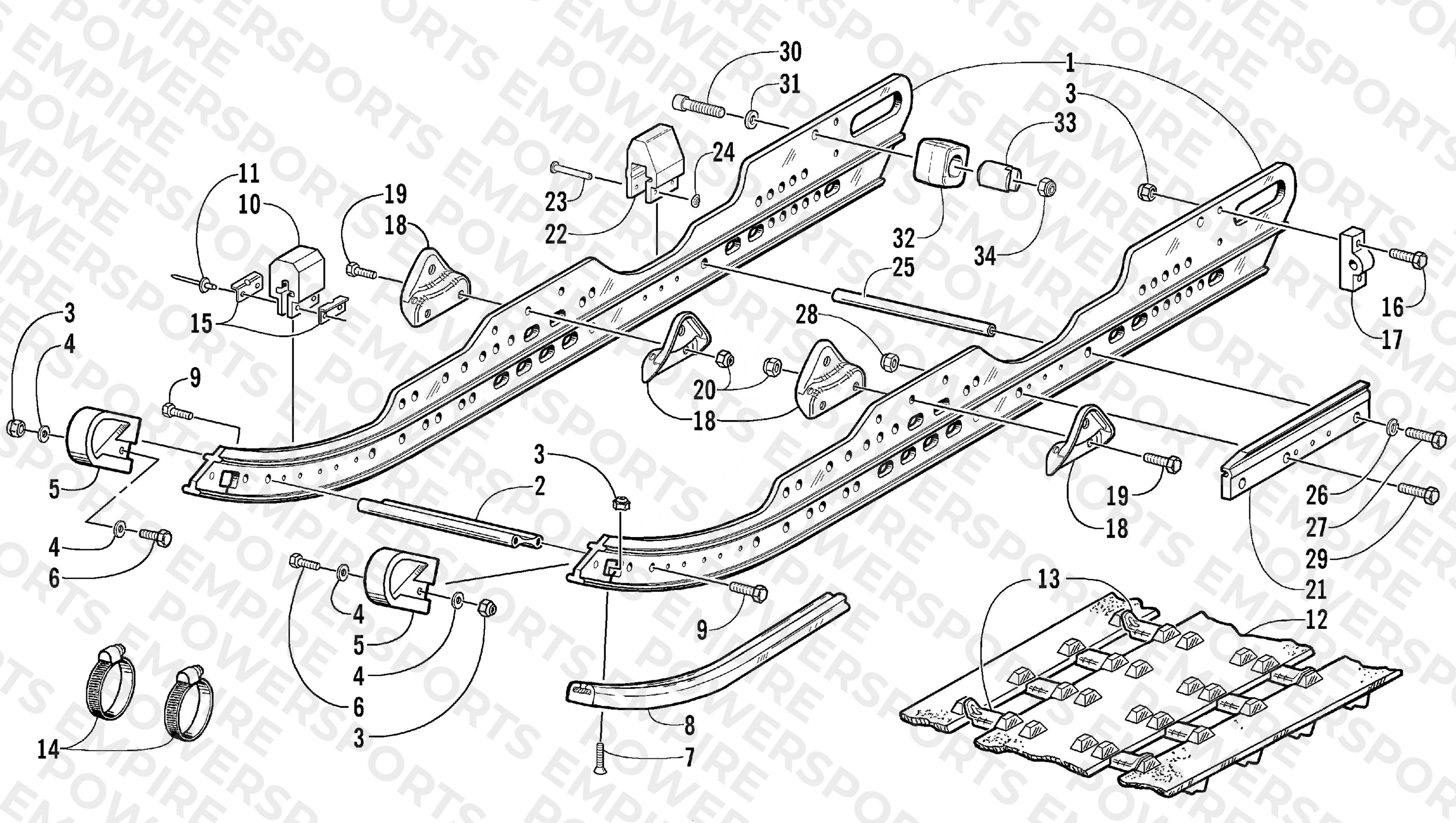 SLIDE RAIL AND TRACK ASSEMBLY
