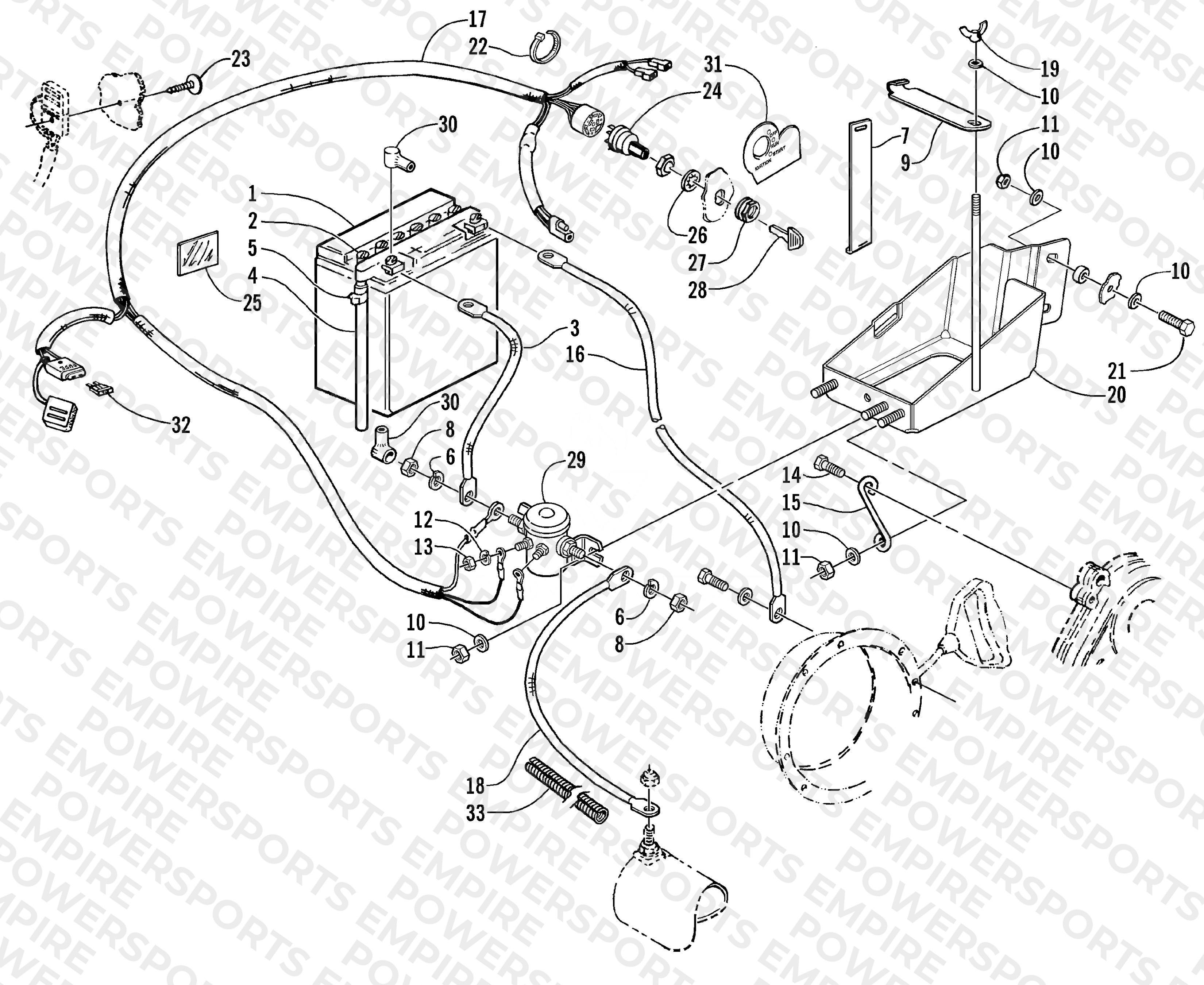 BATTERY, SOLENOID, AND CABLES (OPTIONAL)