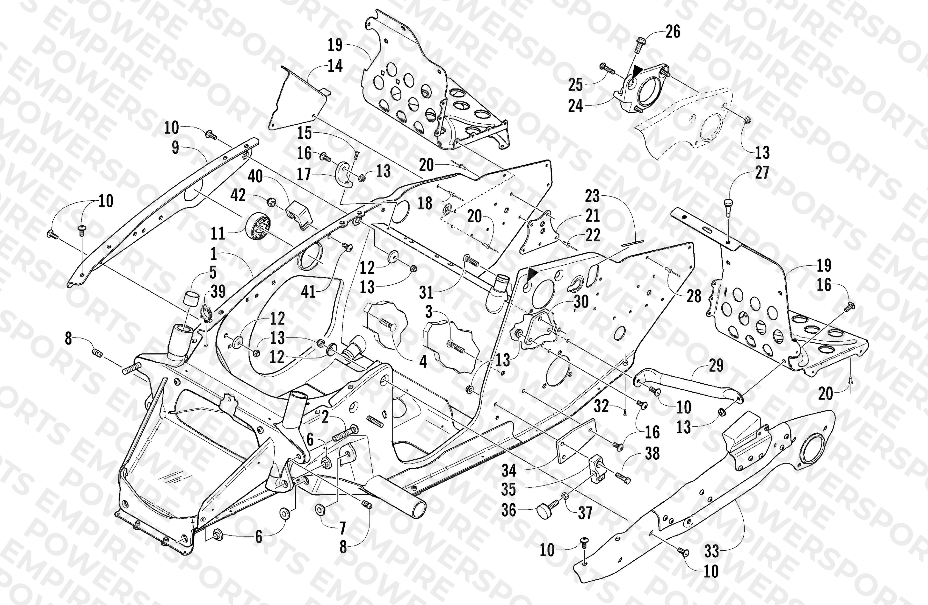 FRONT FRAME AND FOOTREST ASSEMBLY