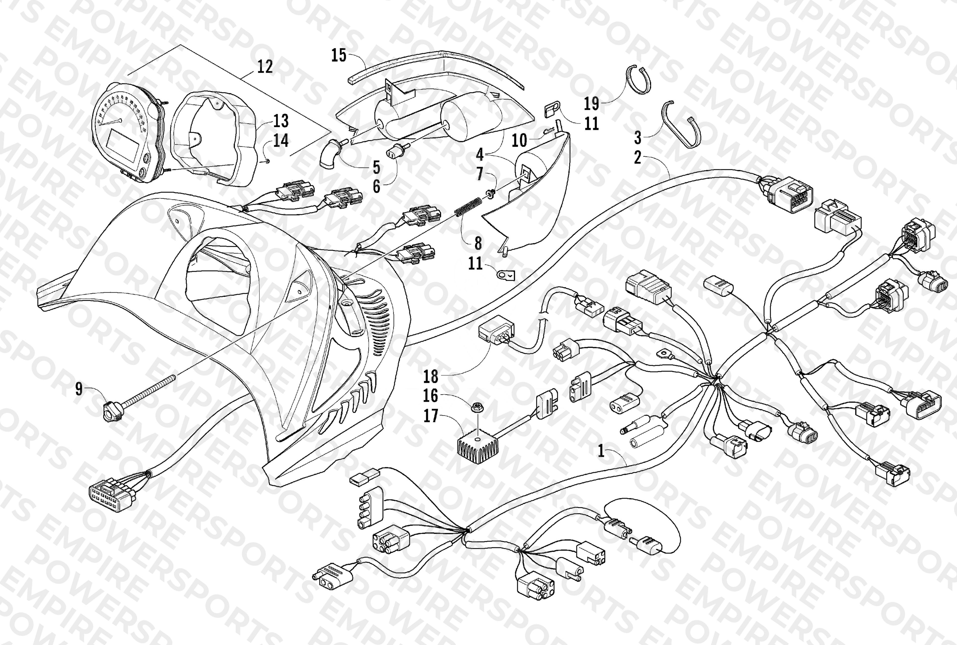 HEADLIGHT, INSTRUMENTS, AND WIRING ASSEMBLIES