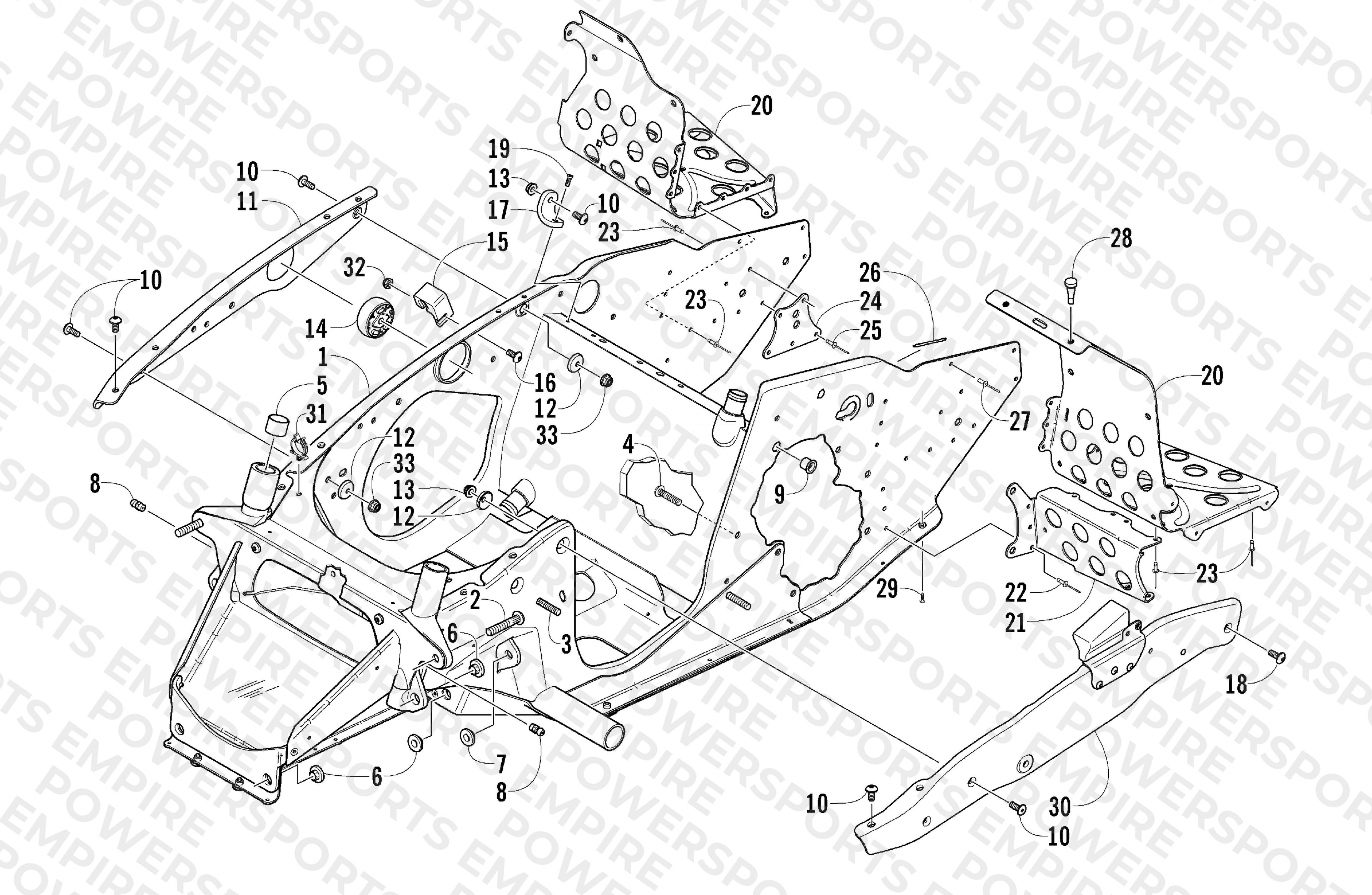FRONT FRAME AND FOOTREST ASSEMBLY