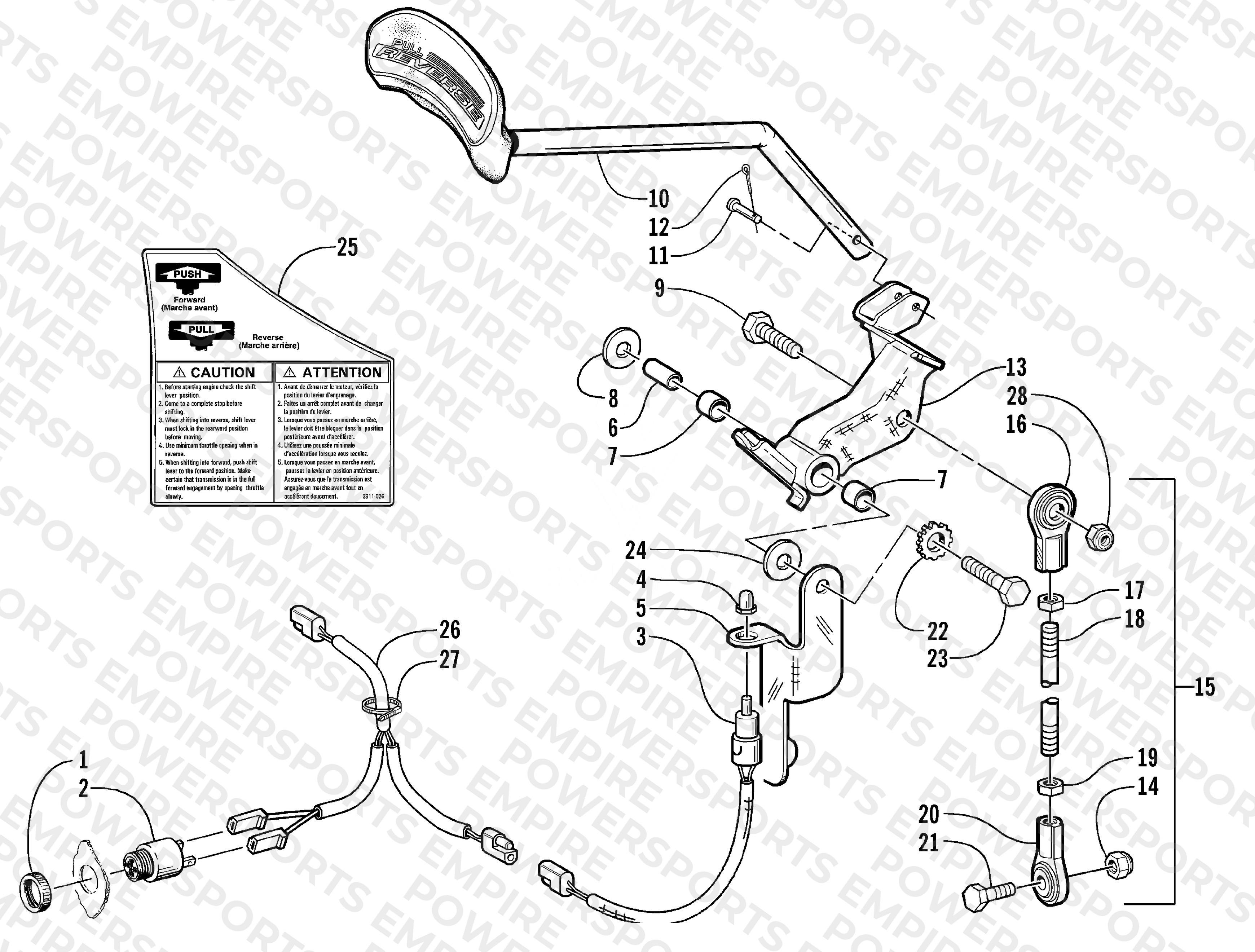 REVERSE SHIFT LEVER ASSEMBLY (esr)