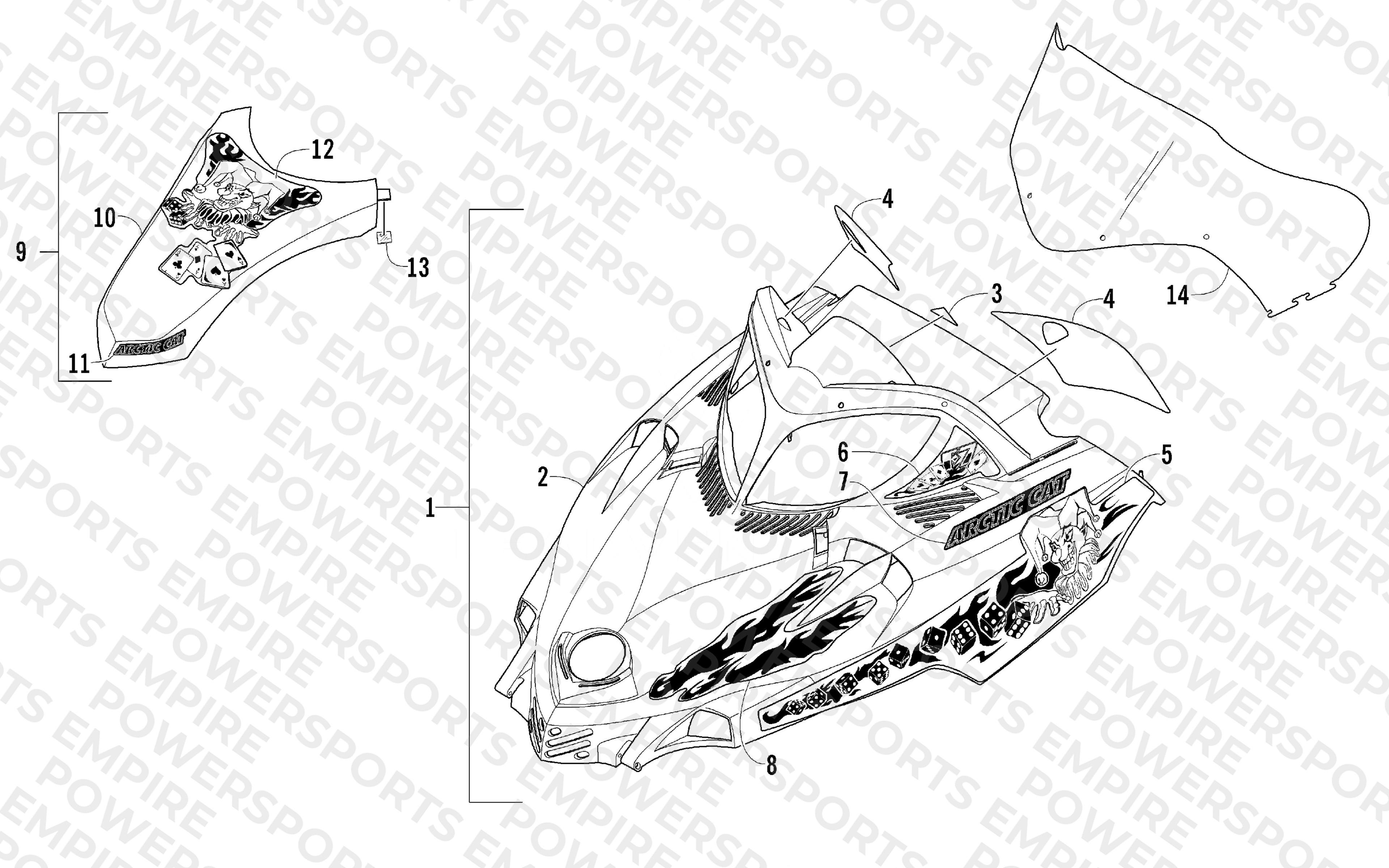 HOOD AND WINDSHIELD ASSEMBLY