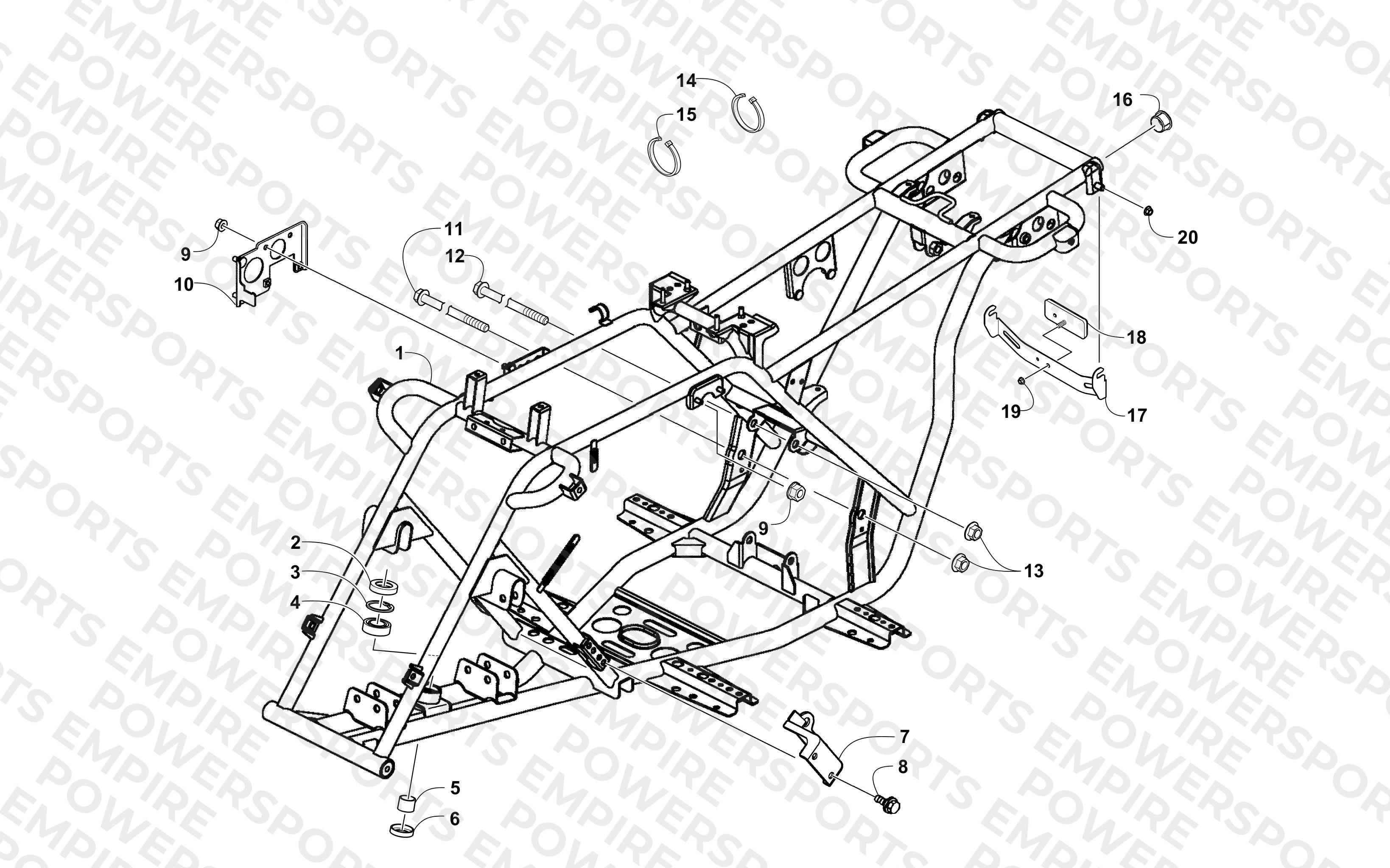 FRAME AND RELATED PARTS ASSEMBLY
