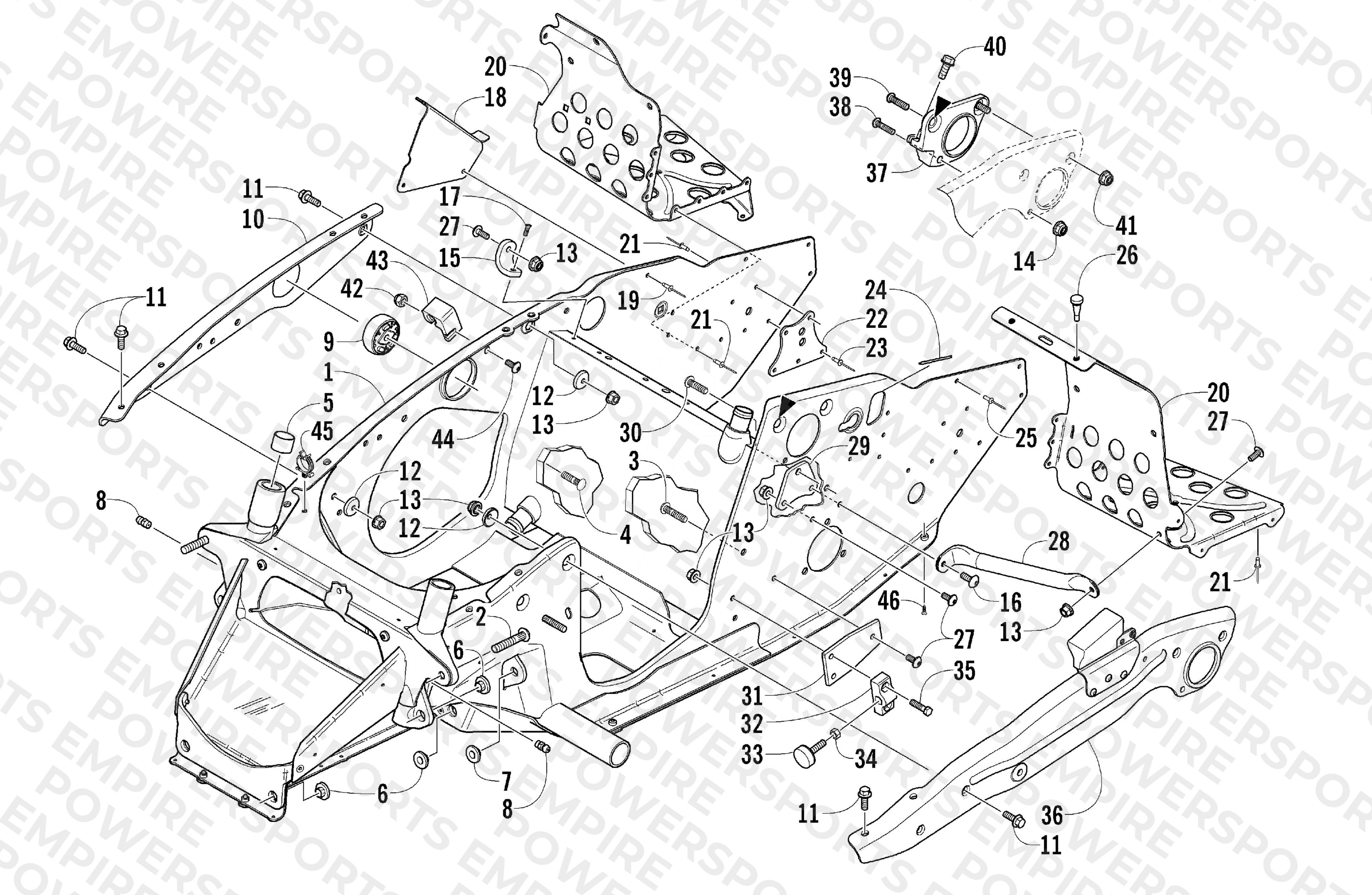 FRONT FRAME AND FOOTREST ASSEMBLY