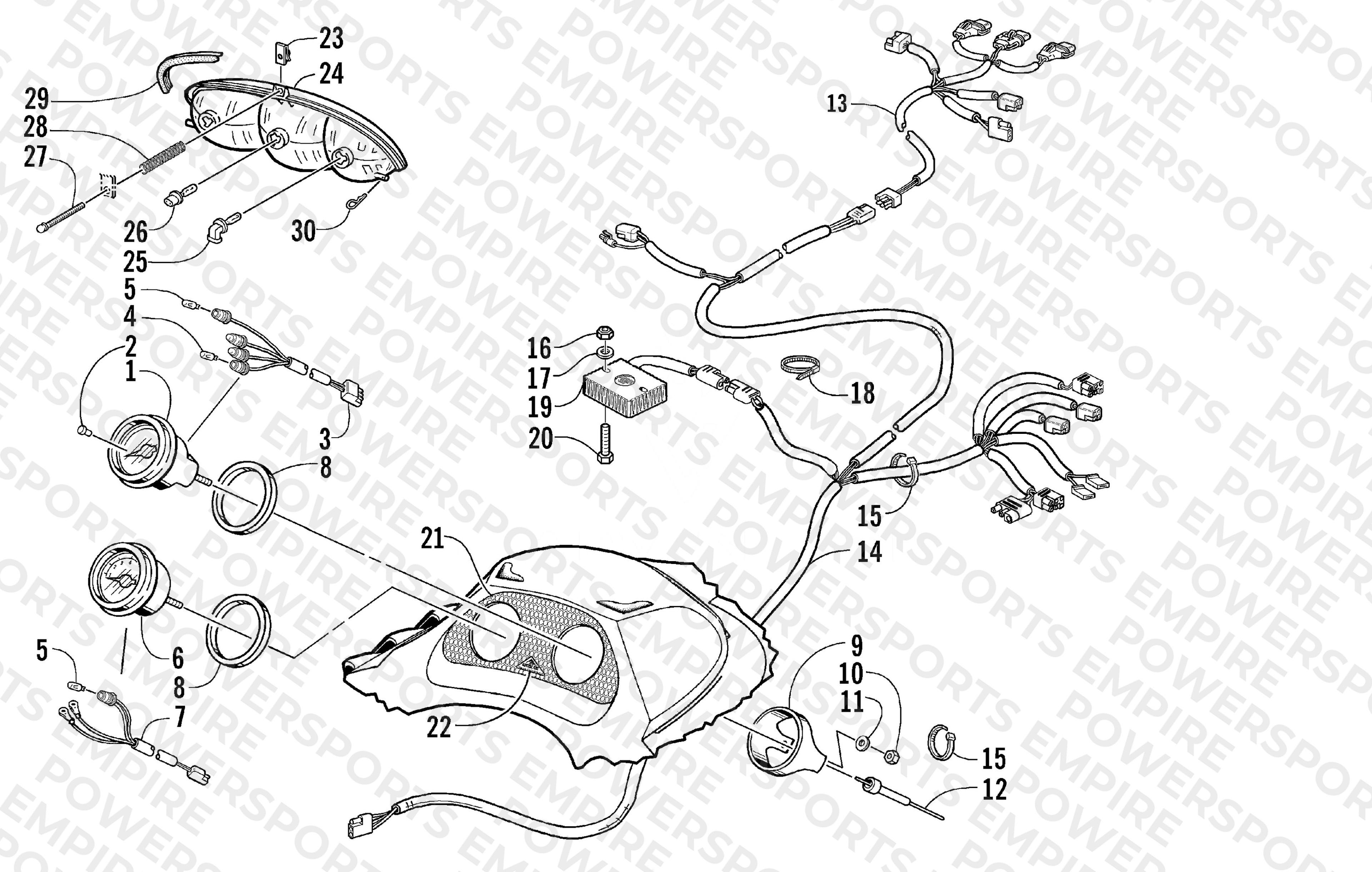 HEADLIGHT, INSTRUMENTS, AND WIRING ASSEMBLIES