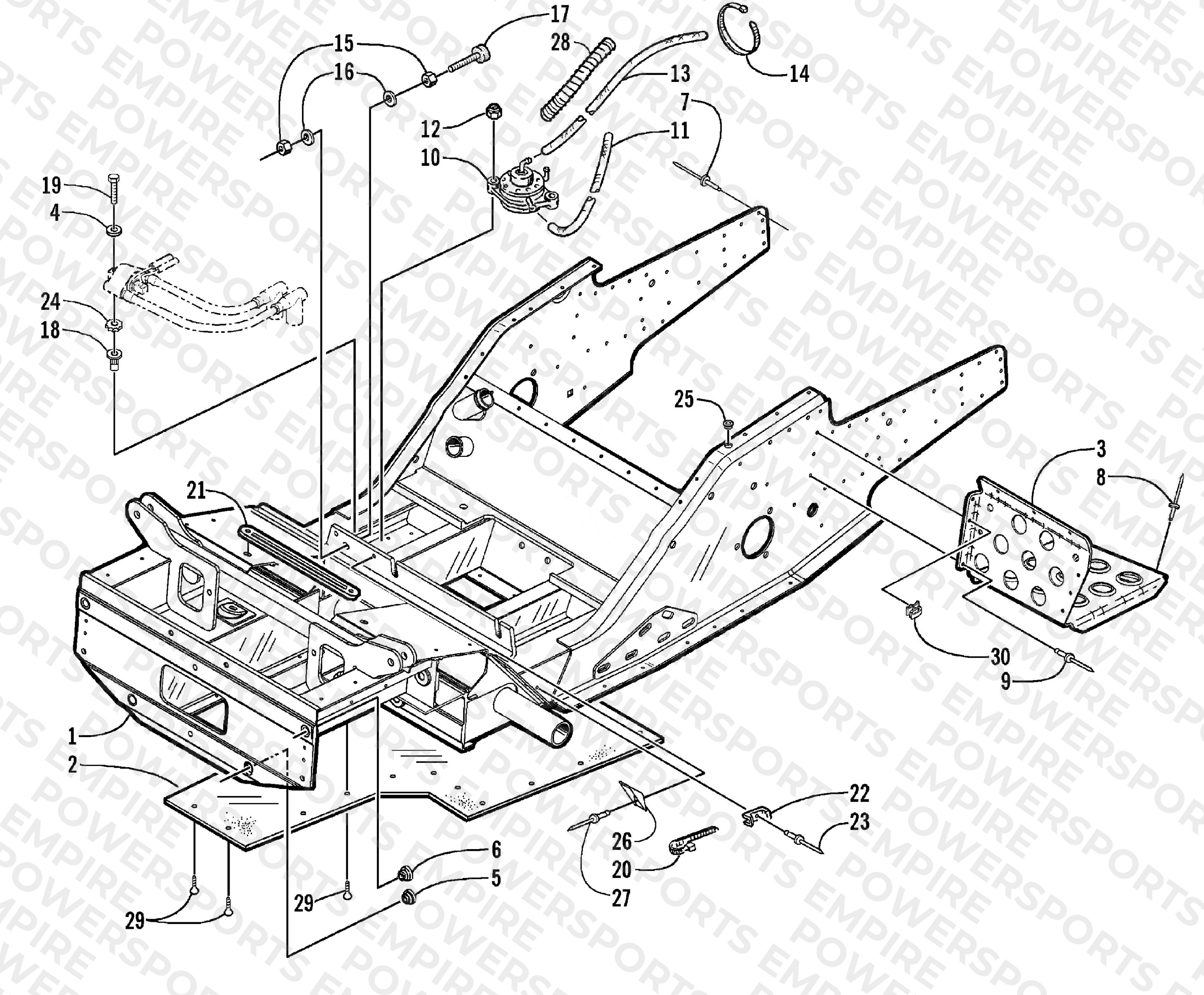 FRONT FRAME AND FOOTREST ASSEMBLY