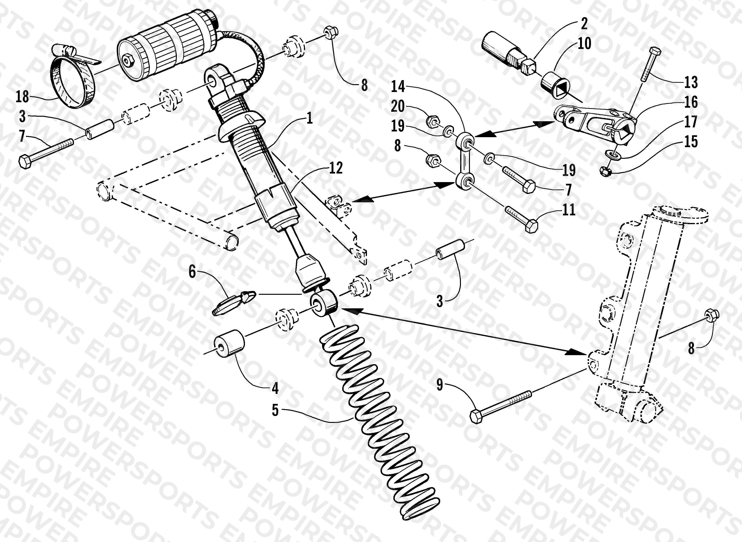 SHOCK ABSORBER AND SWAY BAR ASSEMBLY