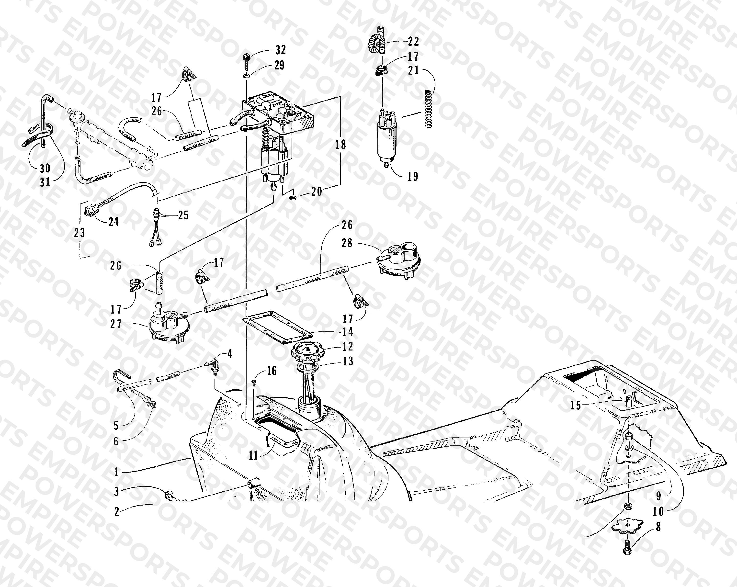 GAS TANK AND FUEL PUMP ASSEMBLIES