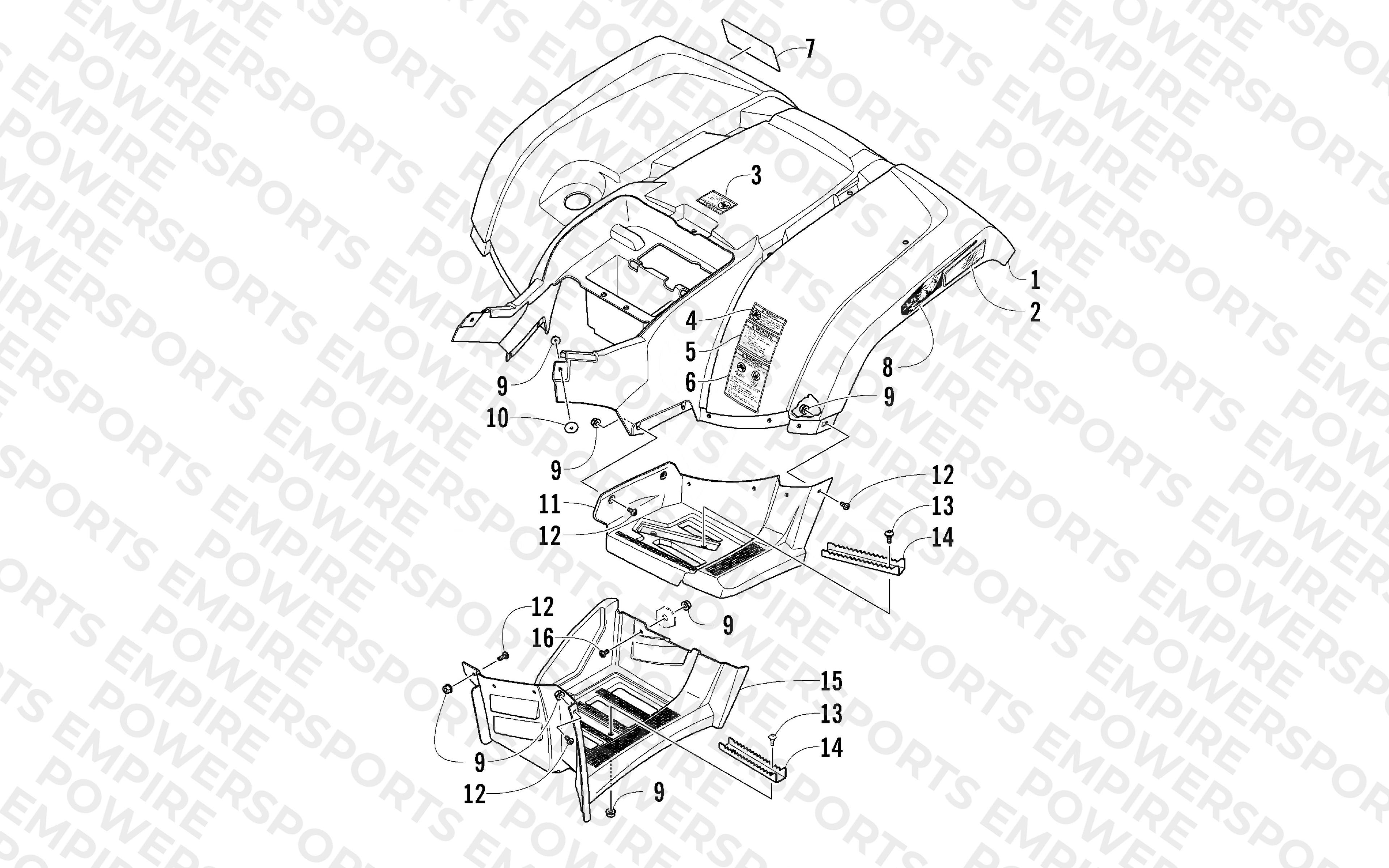 REAR BODY PANEL AND FOOTWELL ASSEMBLIES