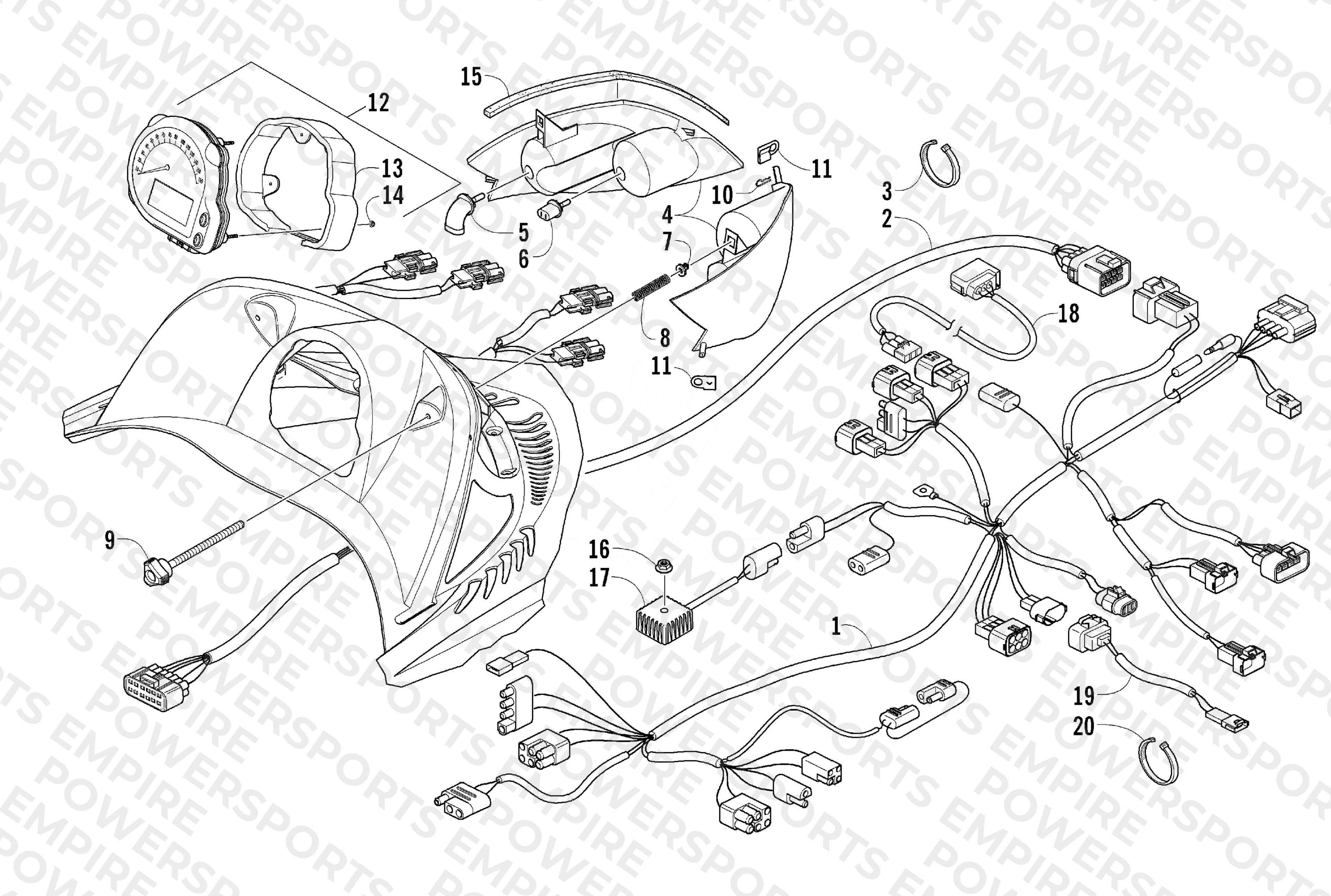 HEADLIGHT, INSTRUMENTS, AND WIRING ASSEMBLIES
