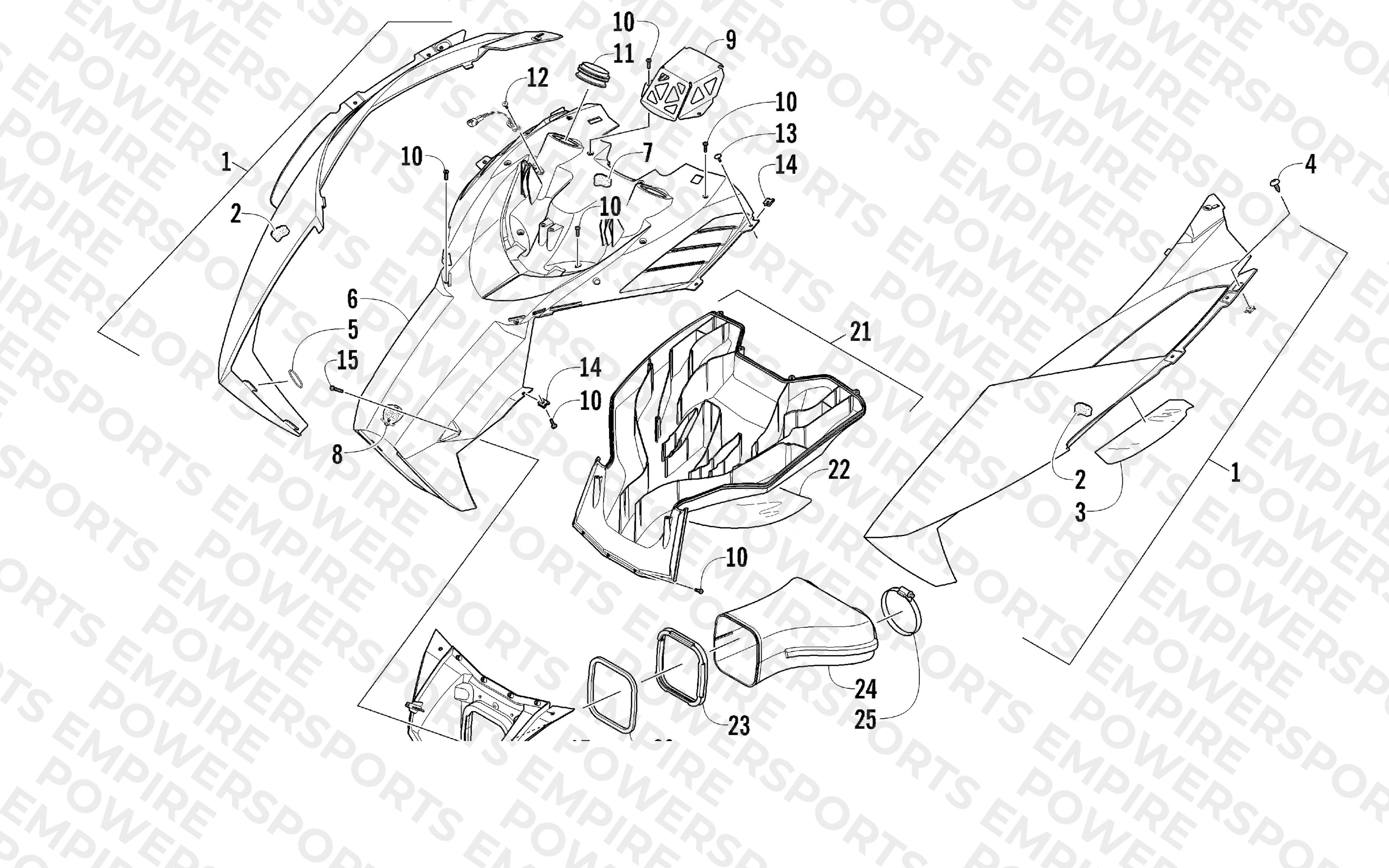 HOOD AND AIR INTAKE ASSEMBLY
