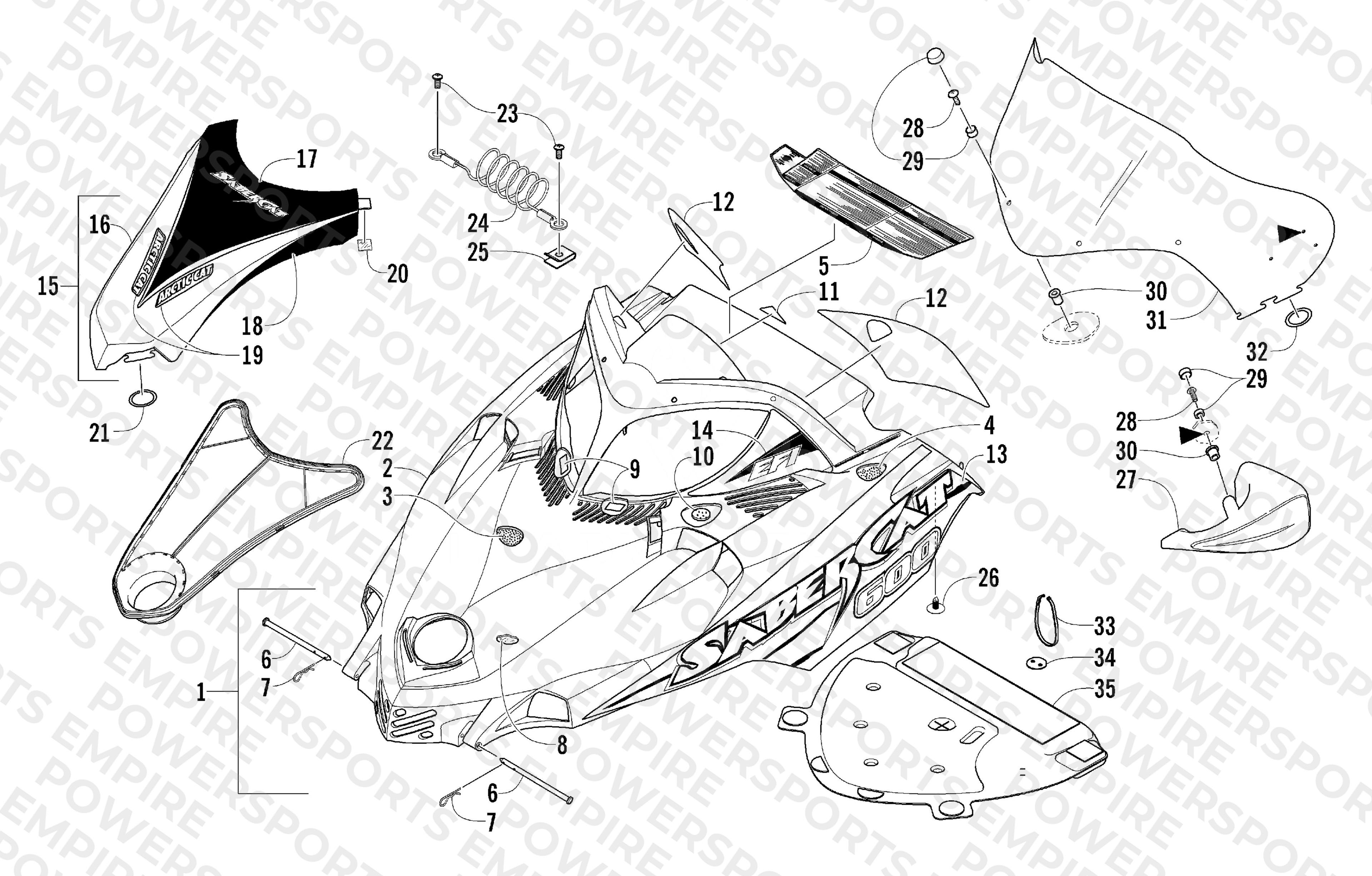 HOOD AND WINDSHIELD ASSEMBLY