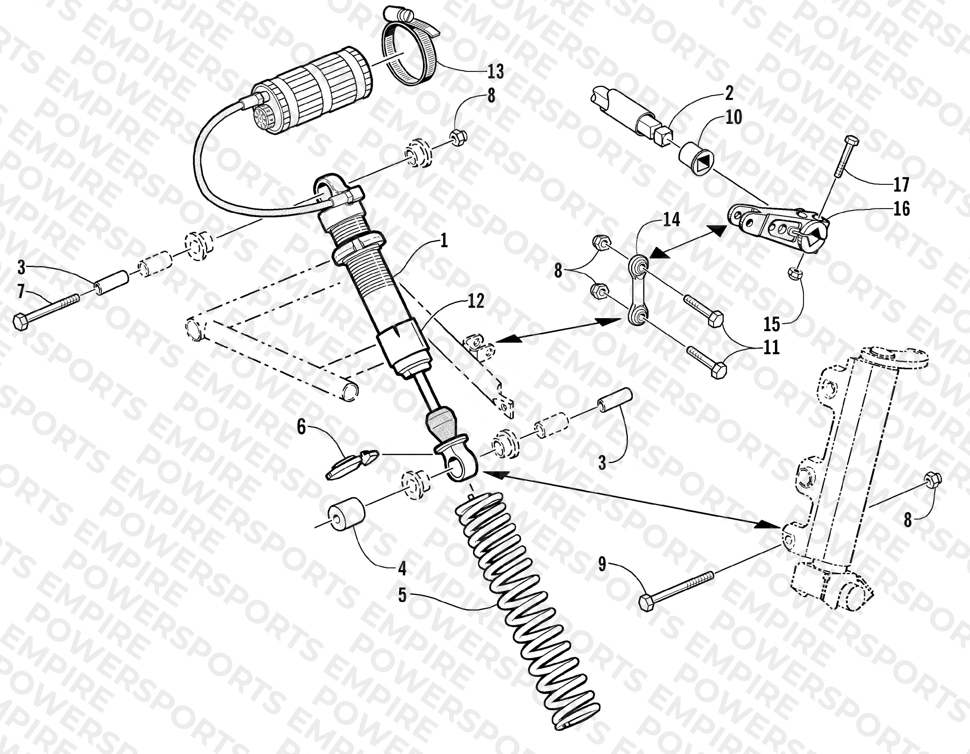 SHOCK ABSORBER AND SWAY BAR ASSEMBLY