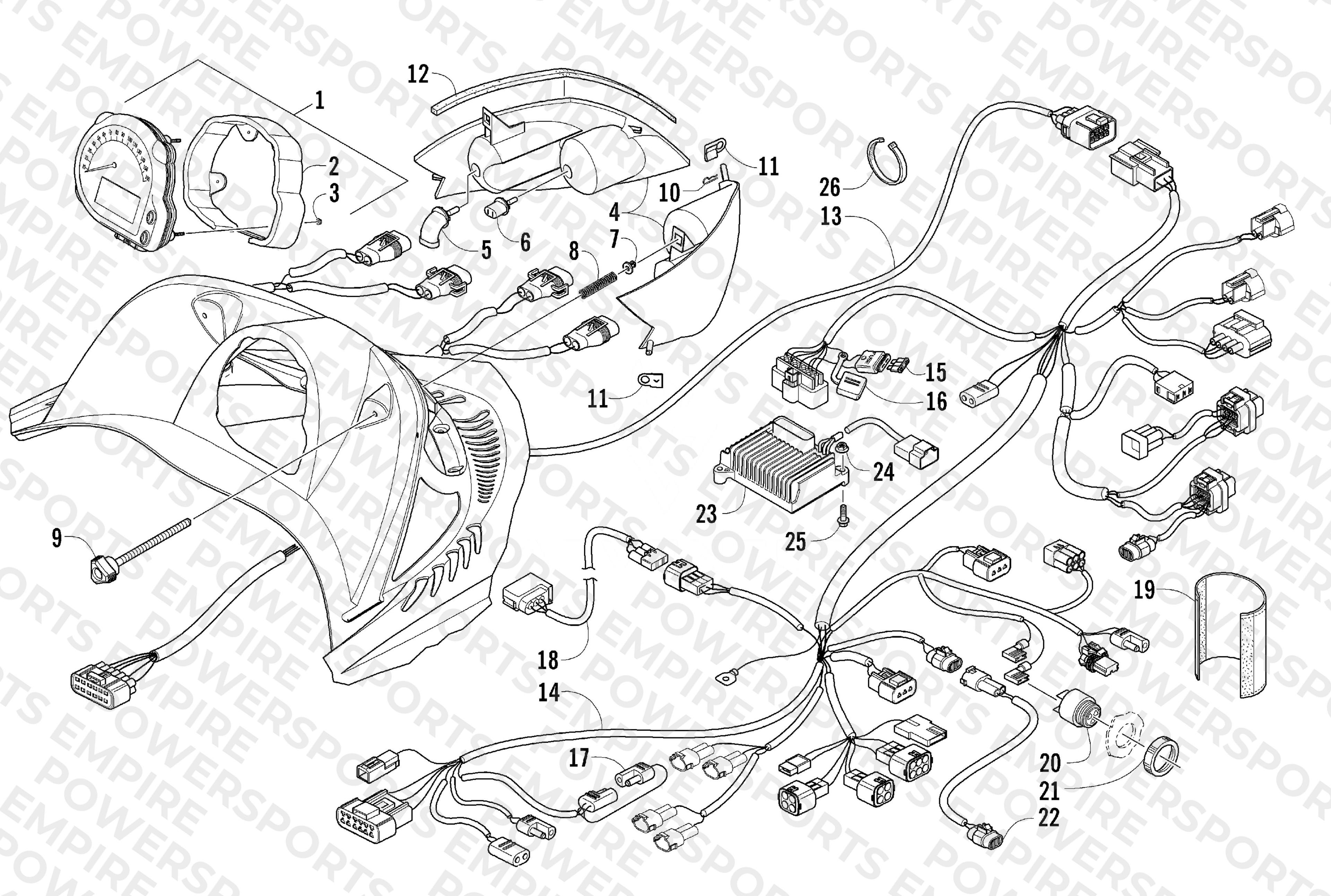 HEADLIGHT, INSTRUMENTS, AND WIRING ASSEMBLIES