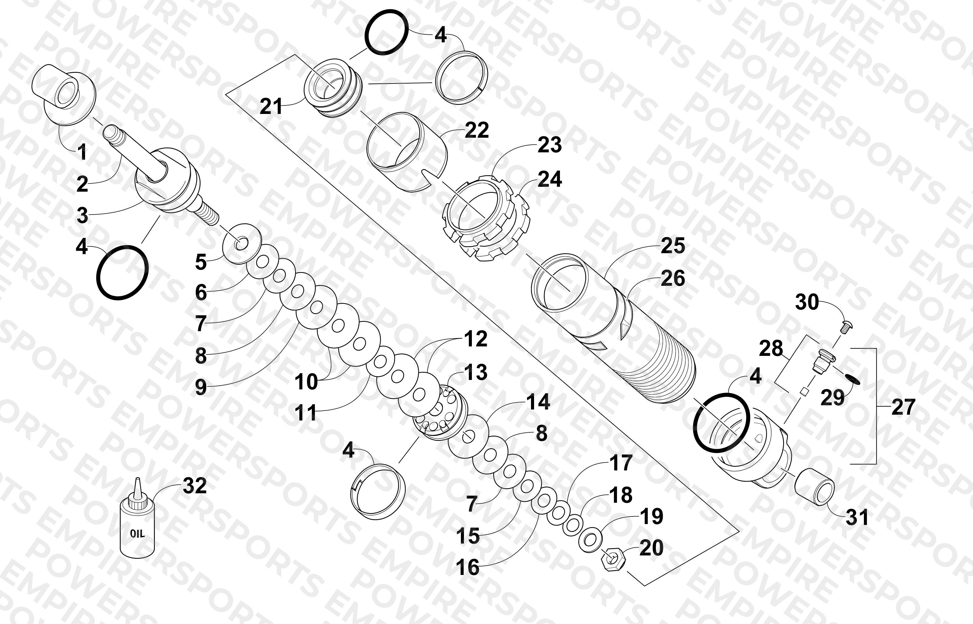 REAR SUSPENSION FRONT ARM SHOCK ABSORBER