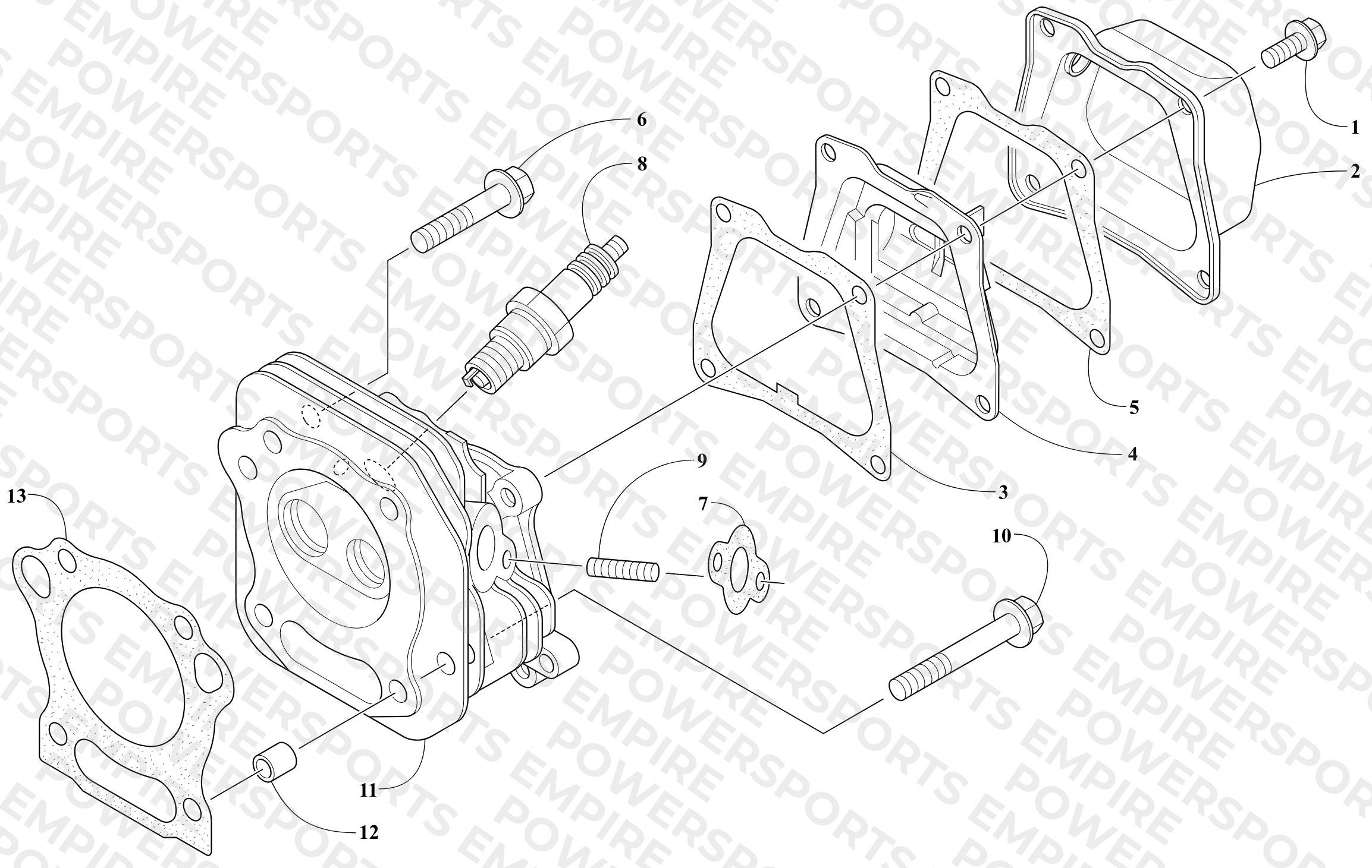 CYLINDER HEAD AND AIR BREATHER ASSEMBLY