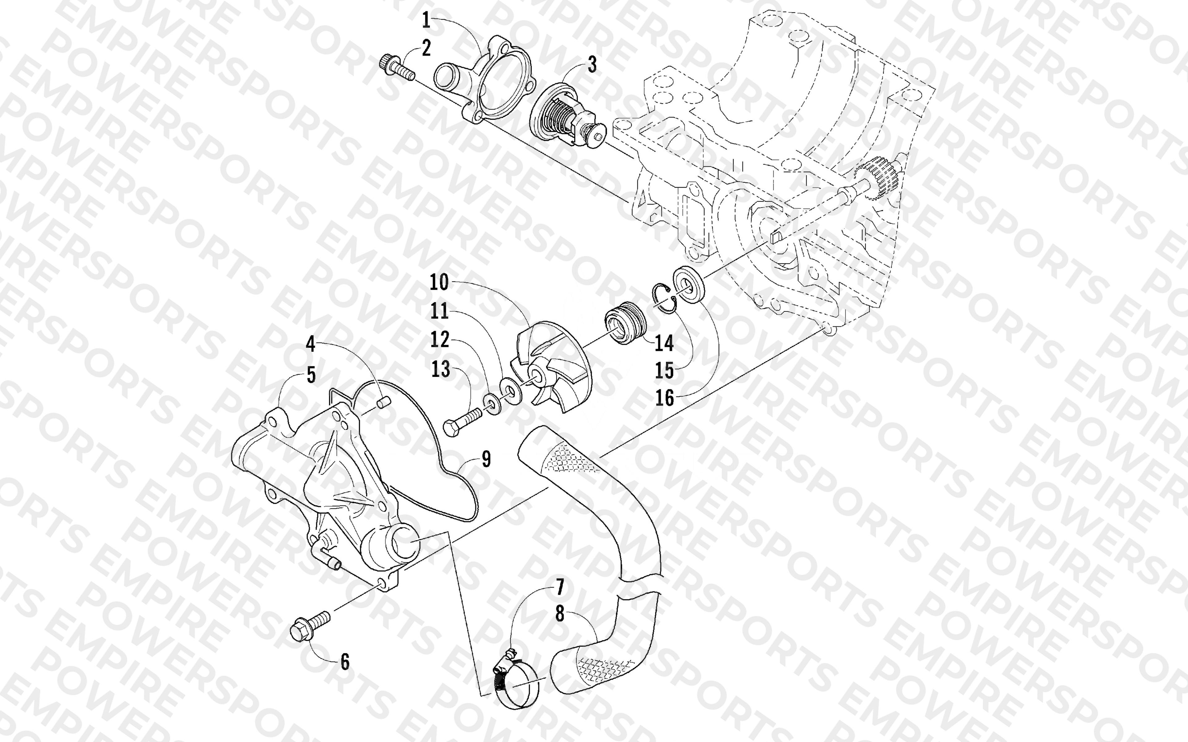 WATER PUMP AND THERMOSTAT