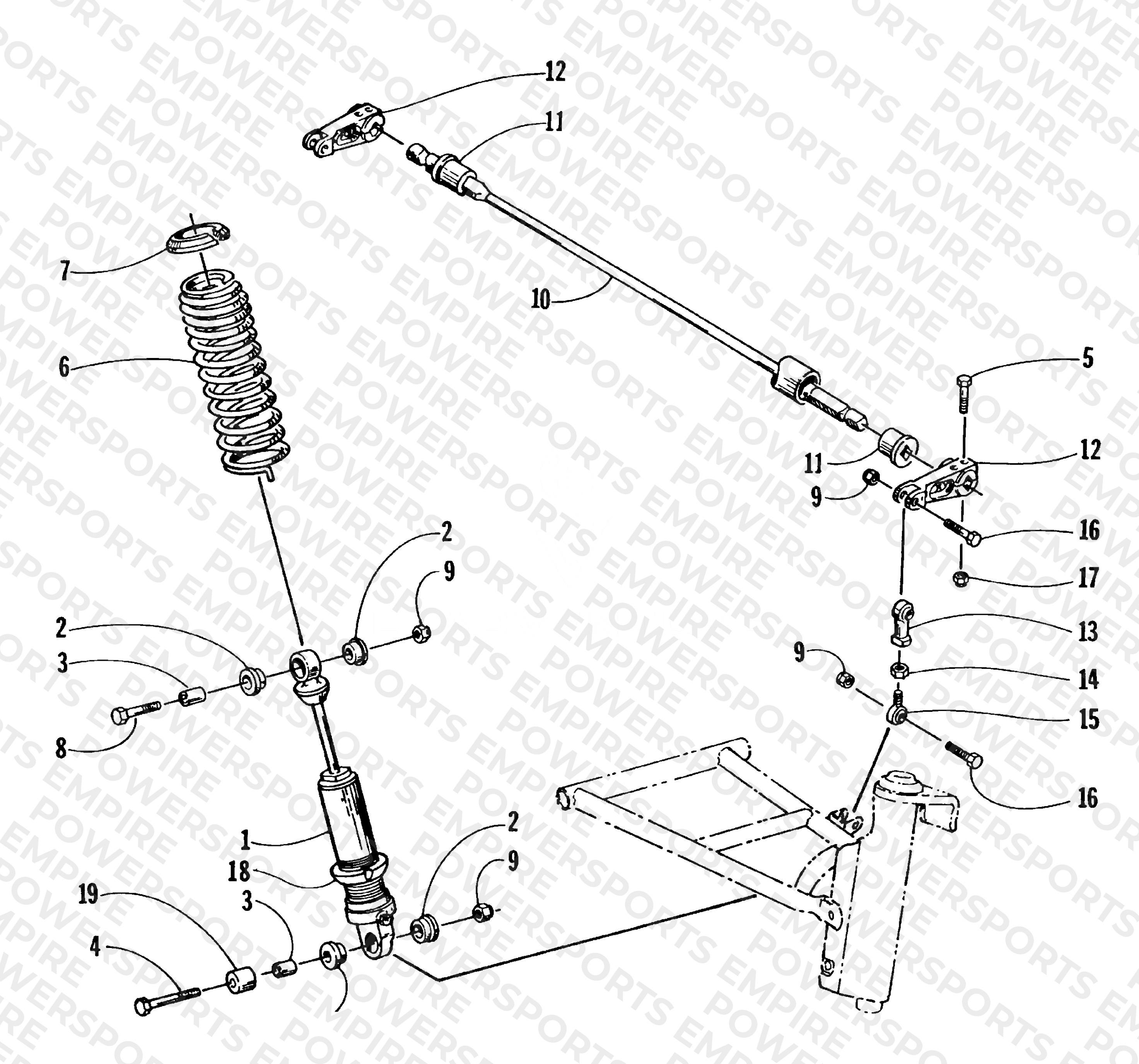 SHOCK ABSORBER AND SWAY BAR ASSEMBLY