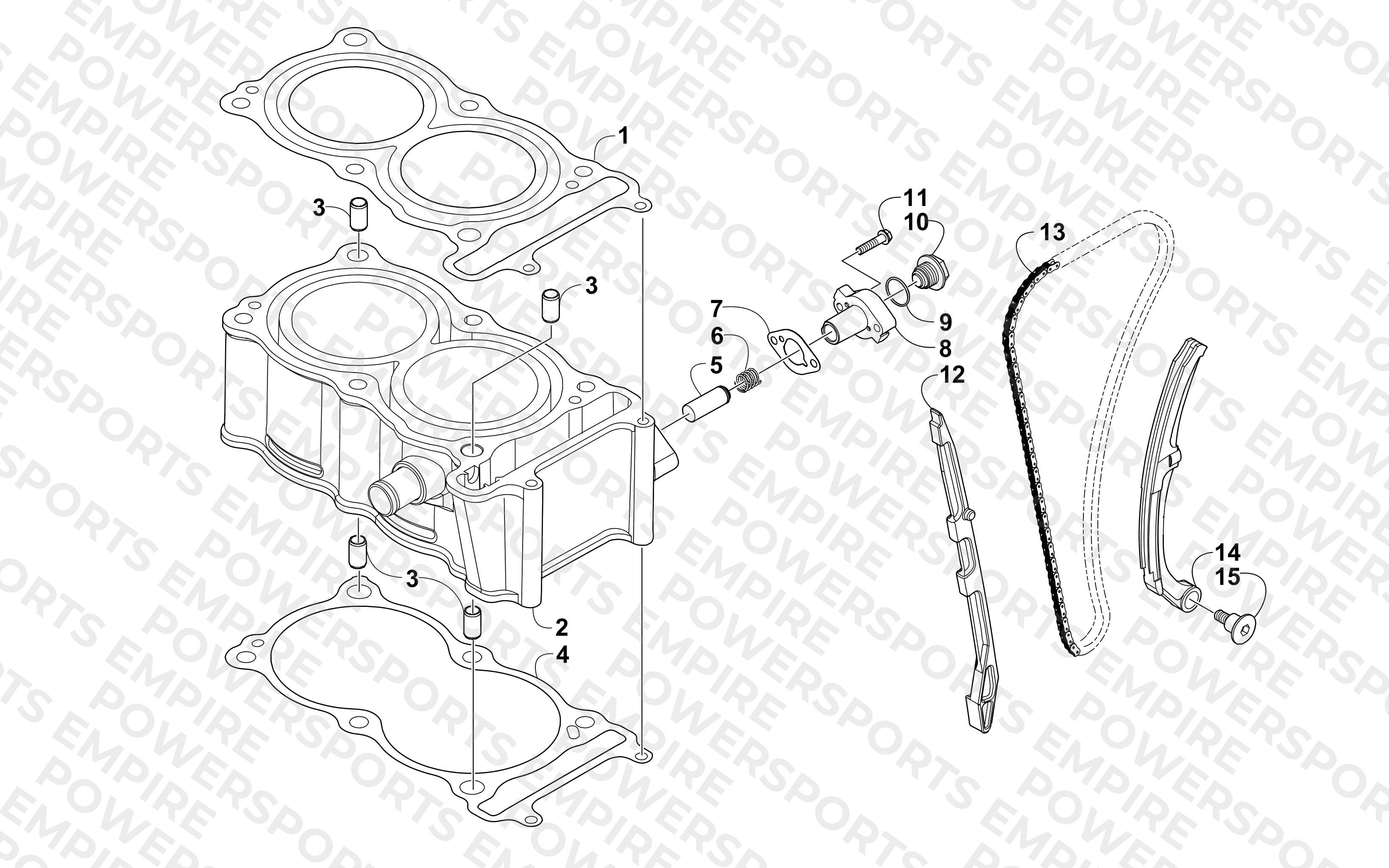 CYLINDER AND TIMING CHAIN ASSEMBLY