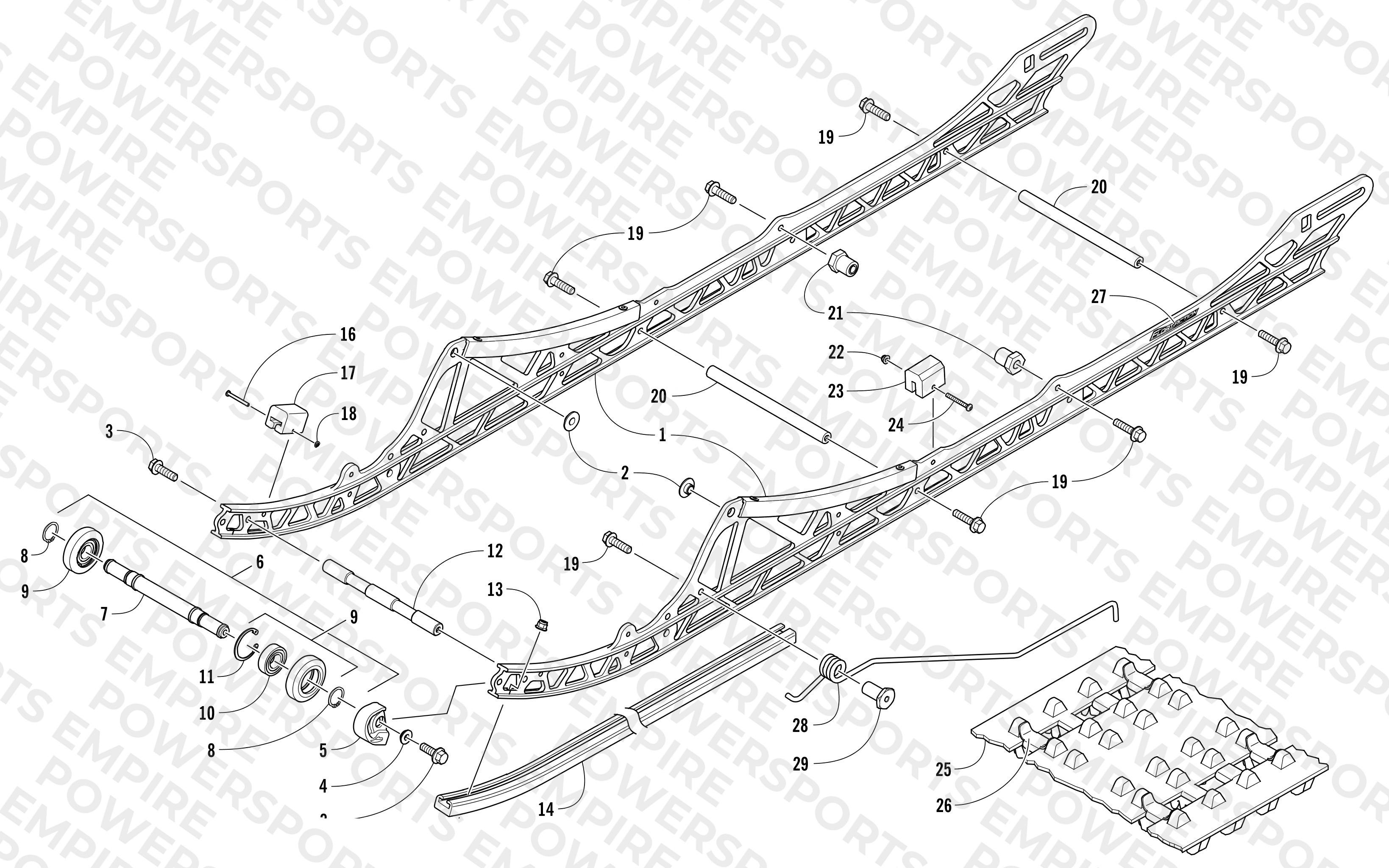 SLIDE RAIL AND TRACK ASSEMBLY